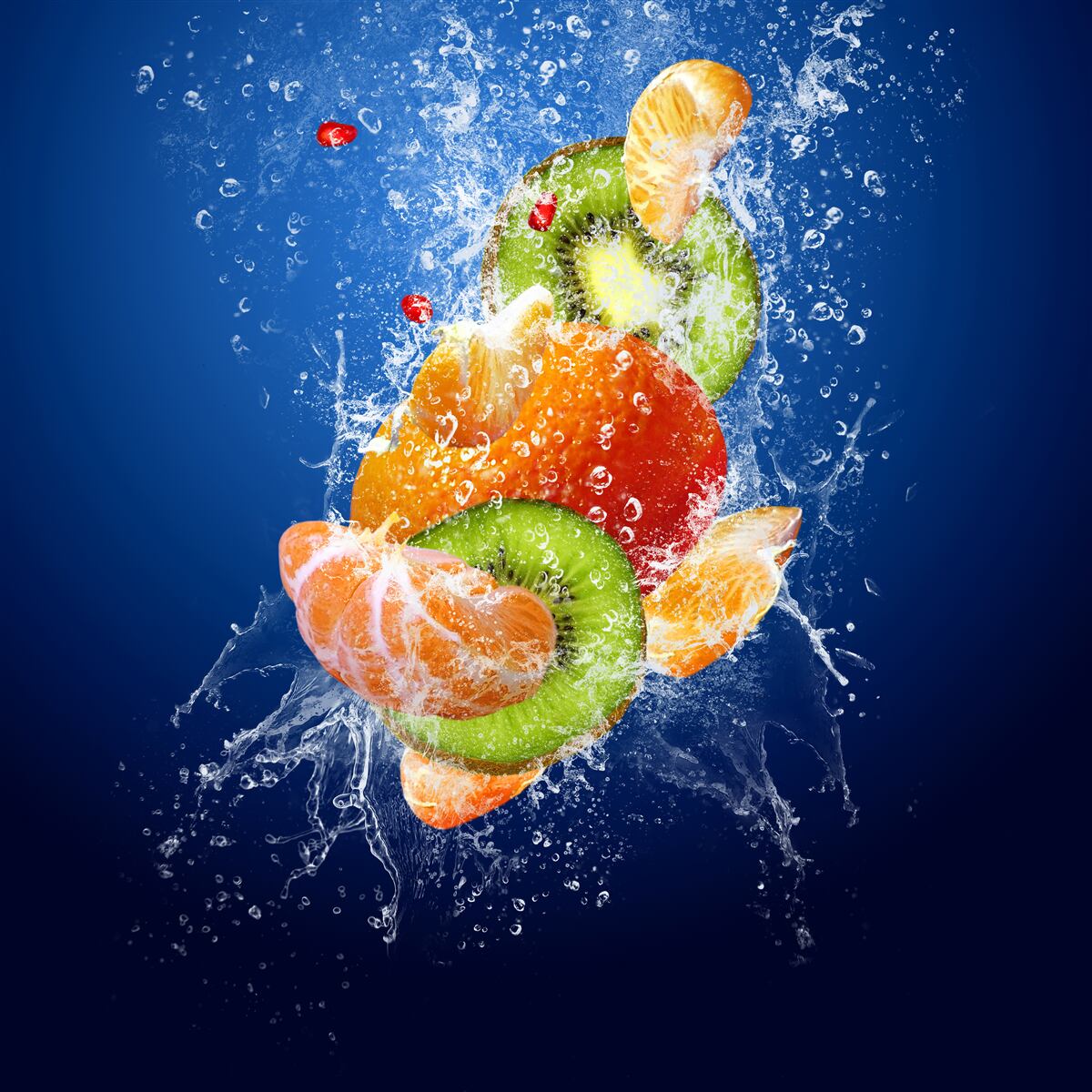 Fototapet Cocktail de fructe cu kiwi și mandarină