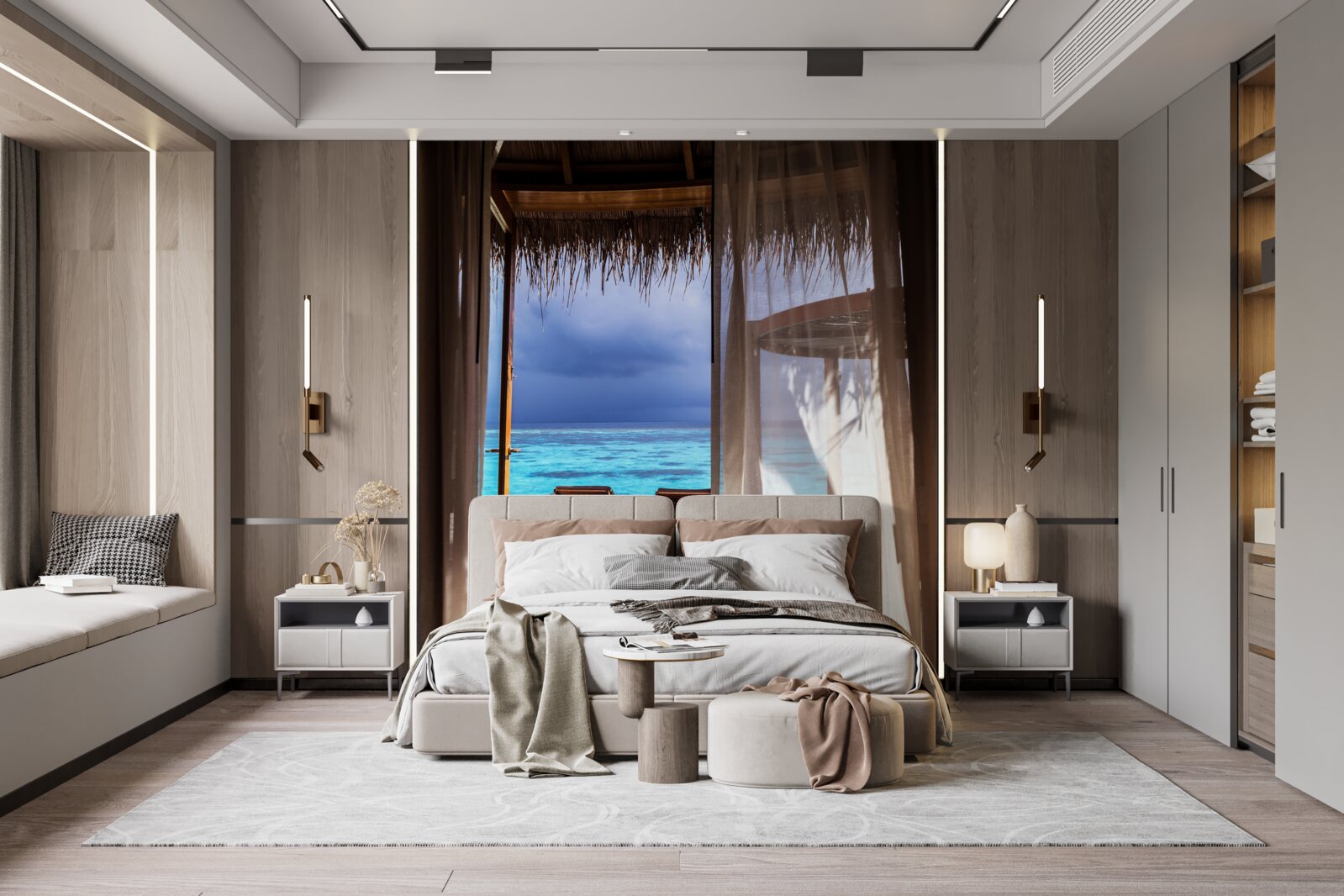 Fototapet balcon cu vedere la ocean