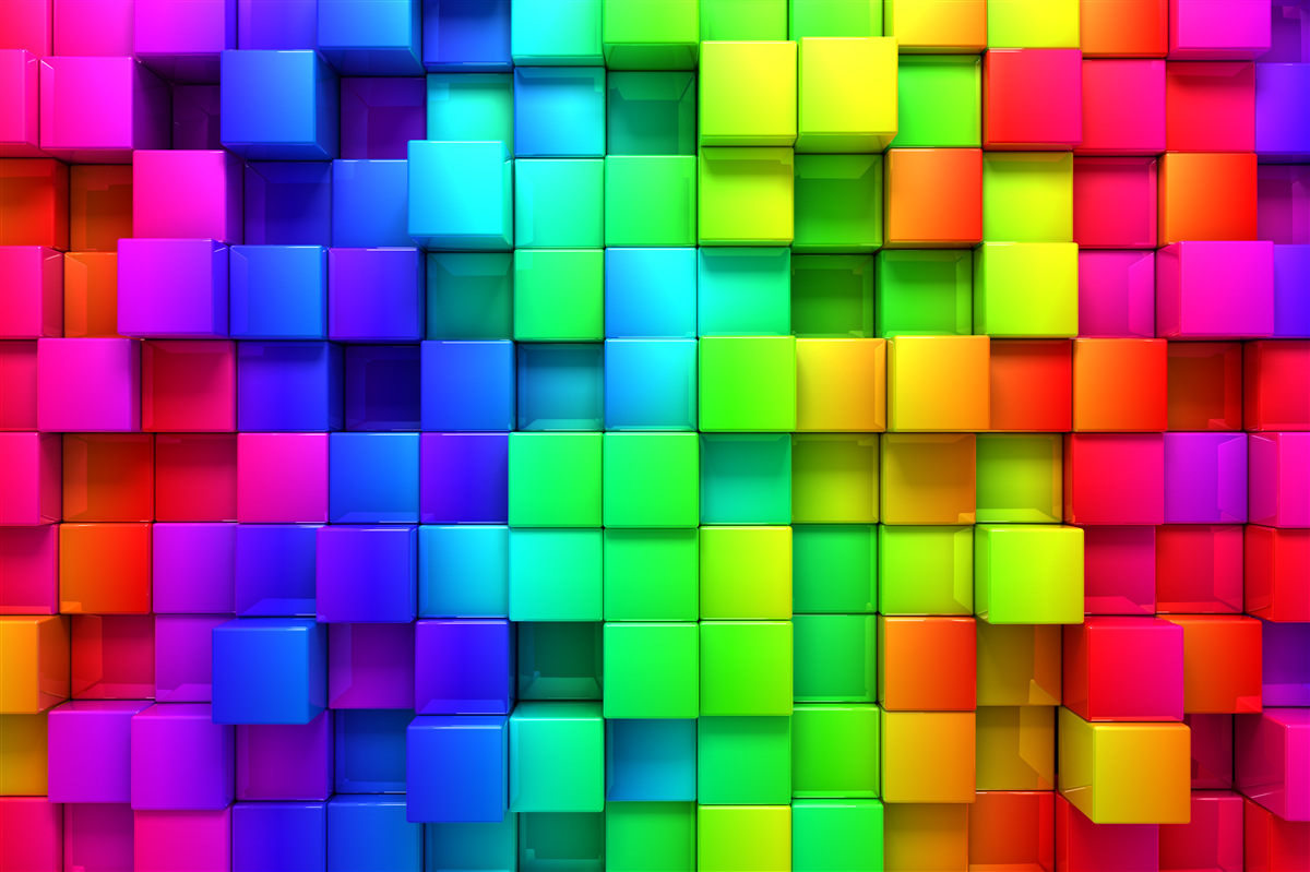 Fototapet cuburi 3d în culori bogate