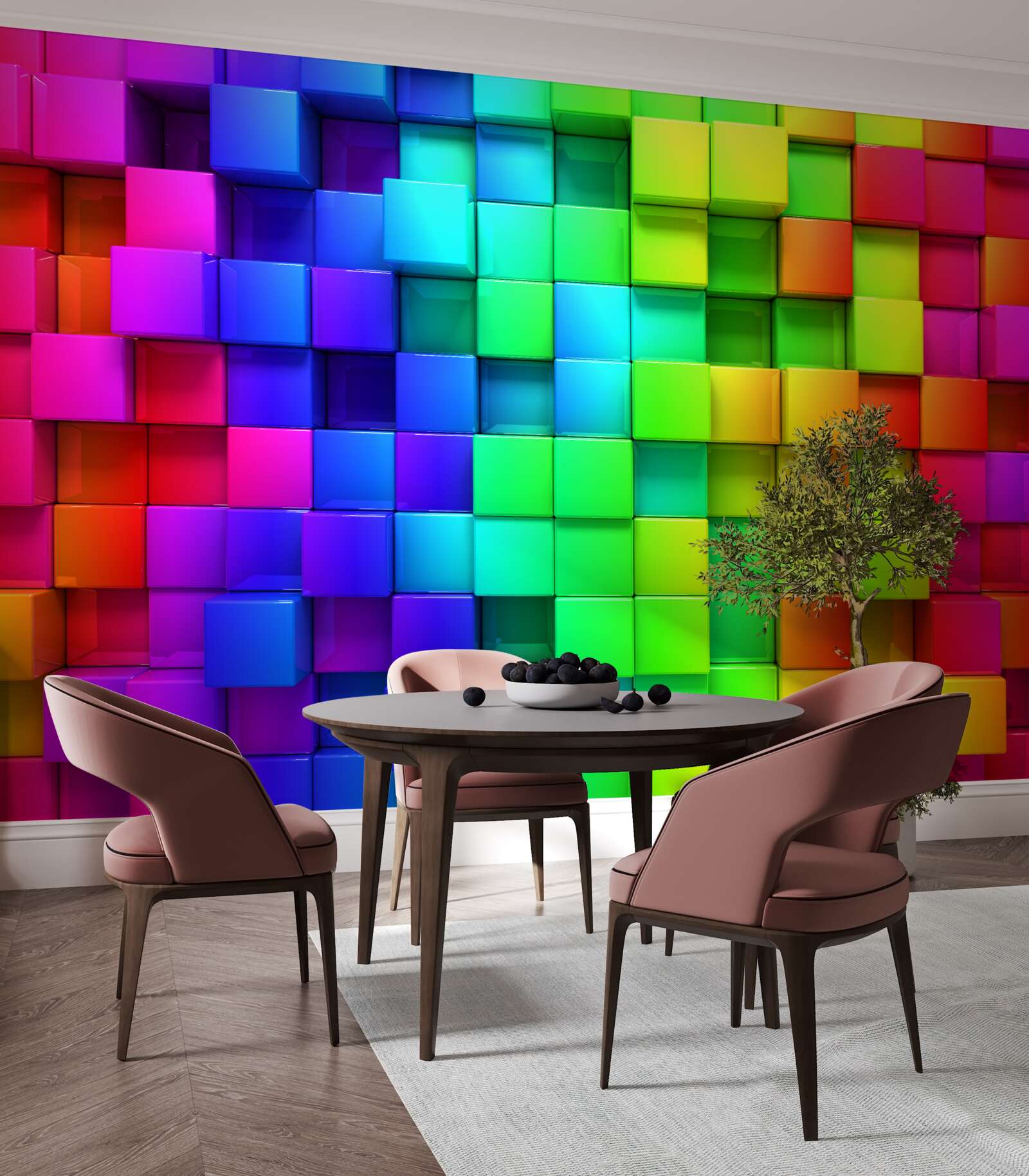 Fototapet cuburi 3d în culori bogate