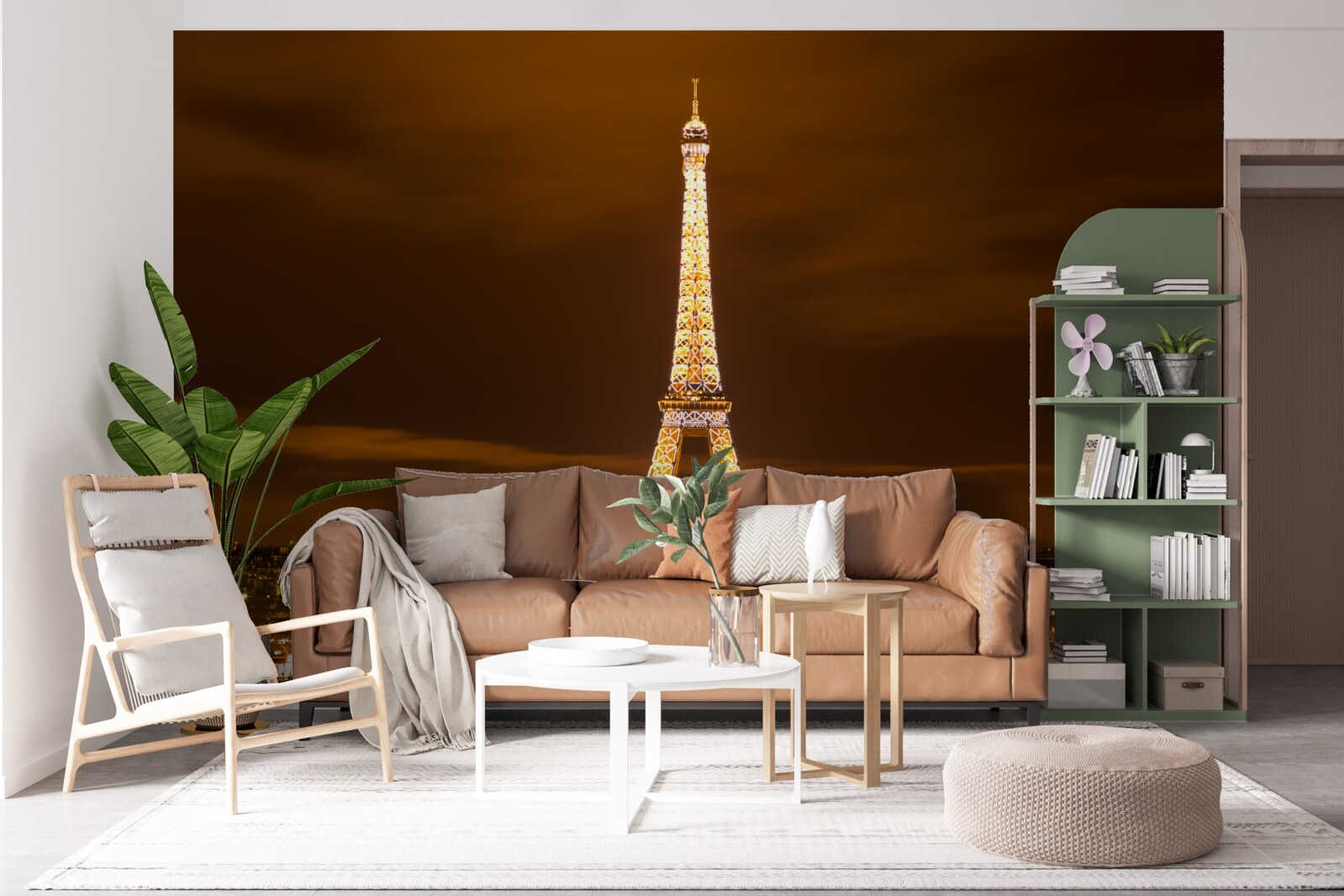 Fototapet turnul eiffel luminat noaptea