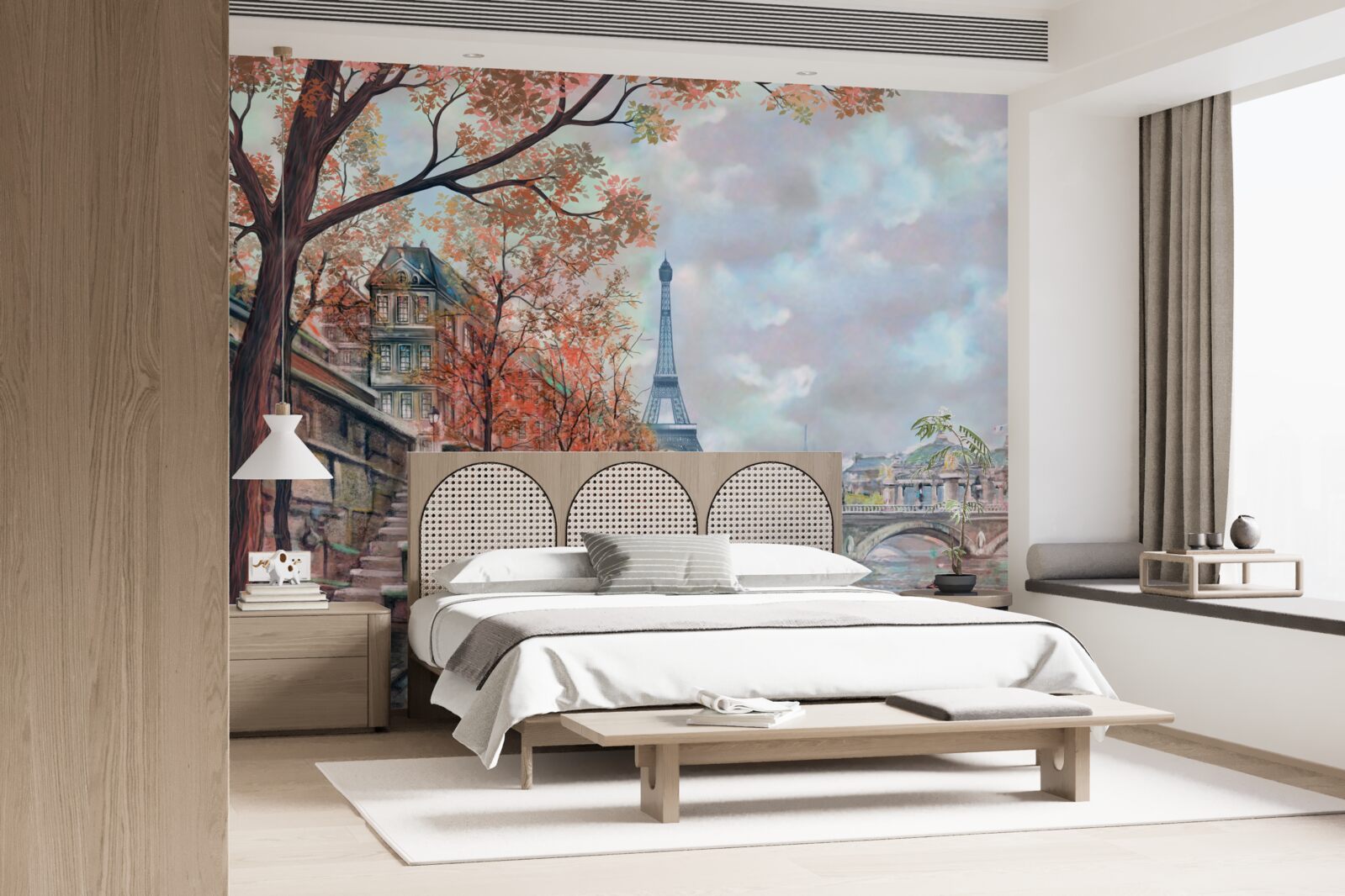 Fototapet Paris peisaj și dig în culori