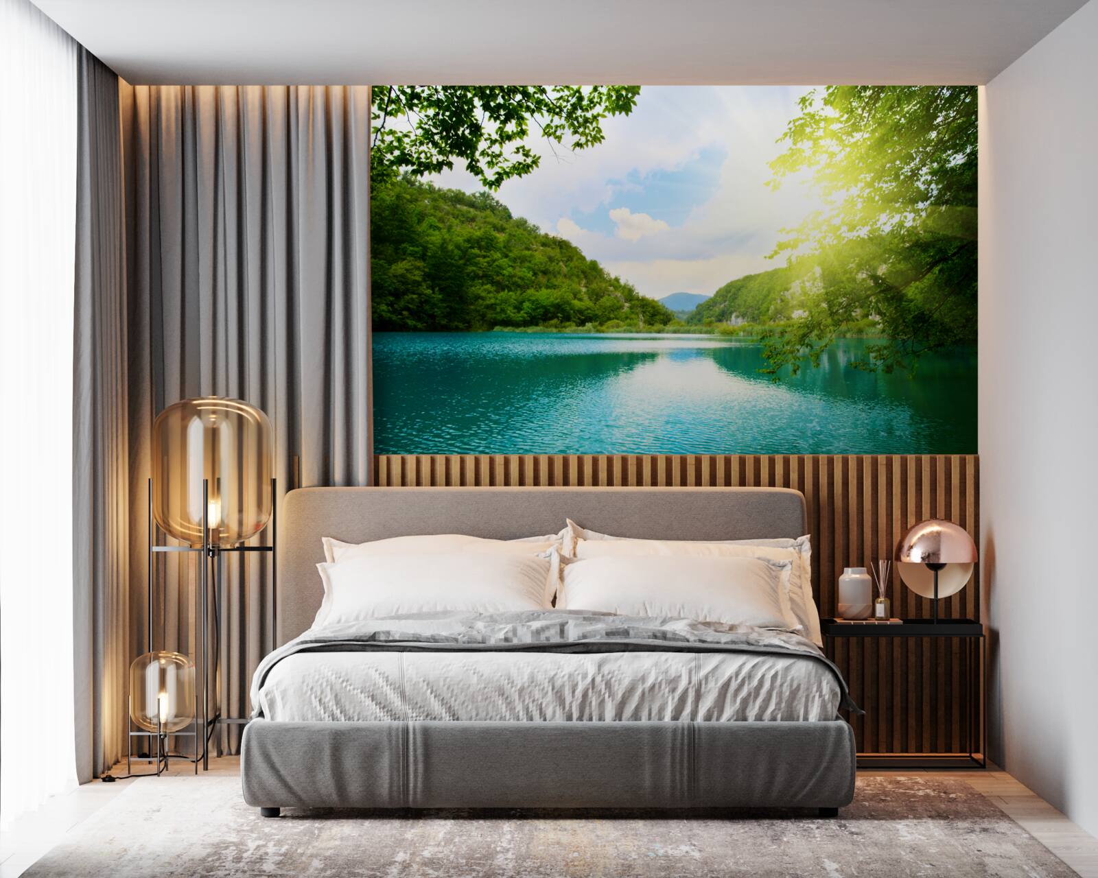 Fototapet decorul se înalță deasupra munților tropicali