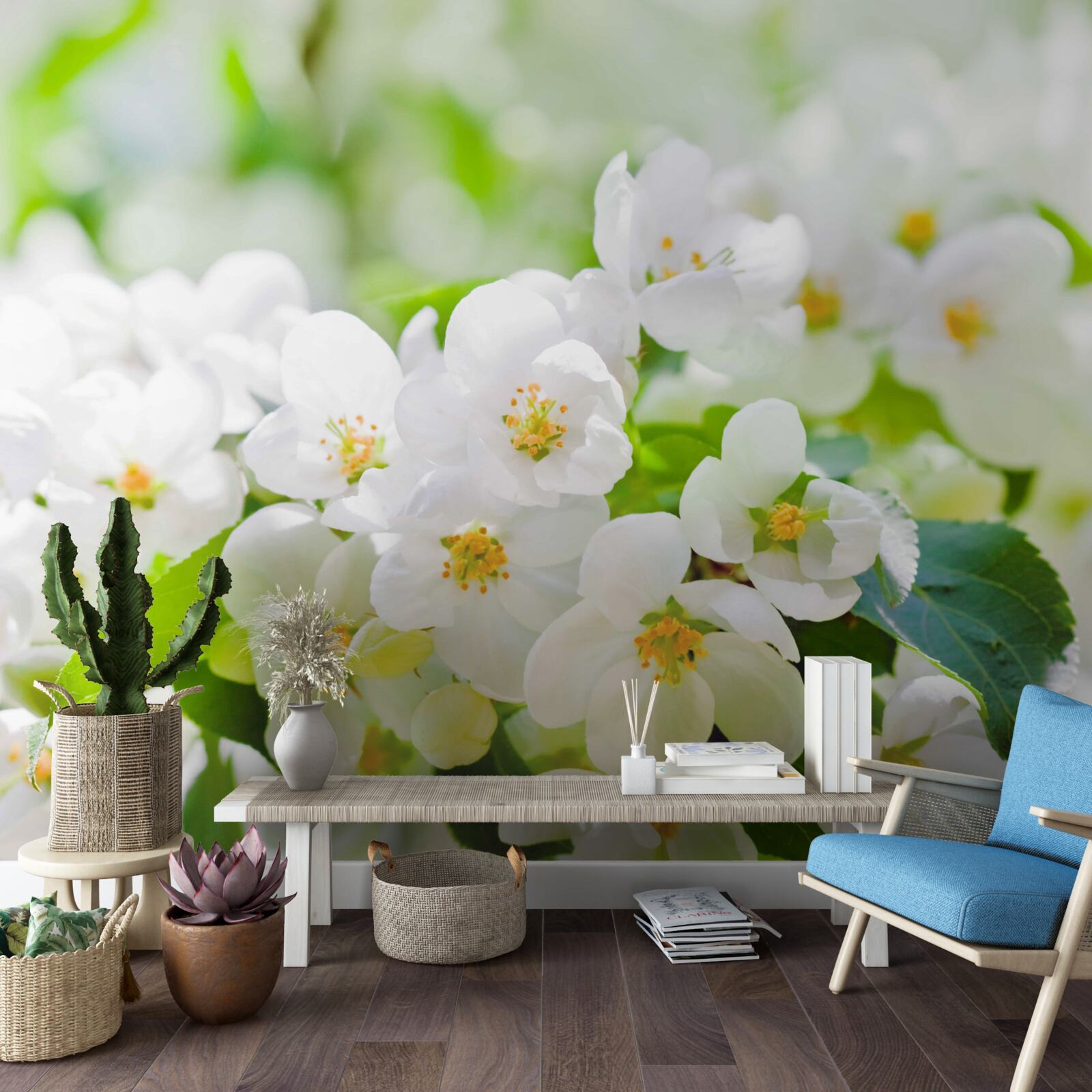 Fototapet flori de iasomie cu o aromă plăcută