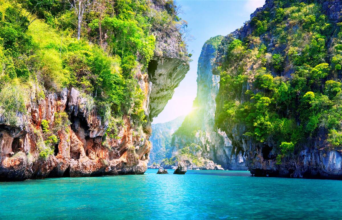 Fototapet insule plutitoare thailandeze verzi