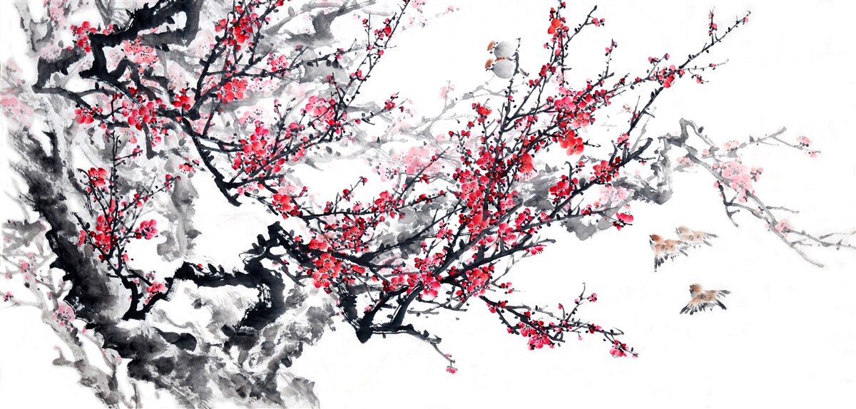 Fototapet flori de sakura pe copac