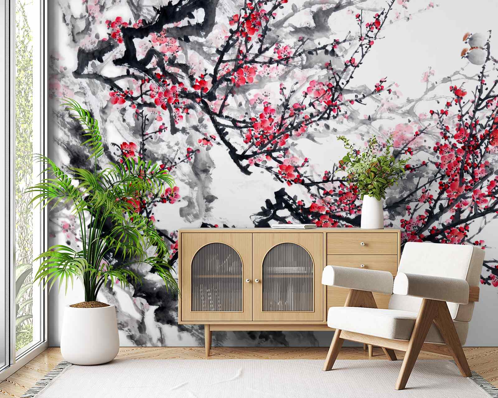 Fototapet flori de sakura pe copac