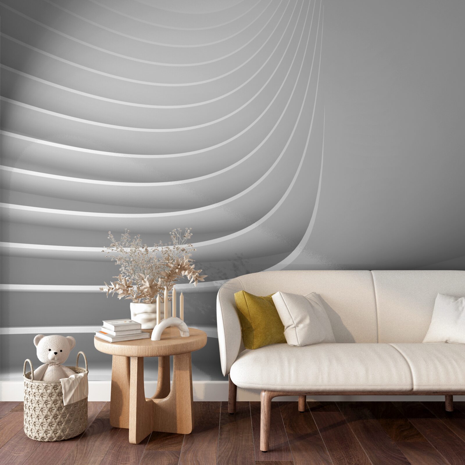 Fototapet linii orizontale netede cu model geometric