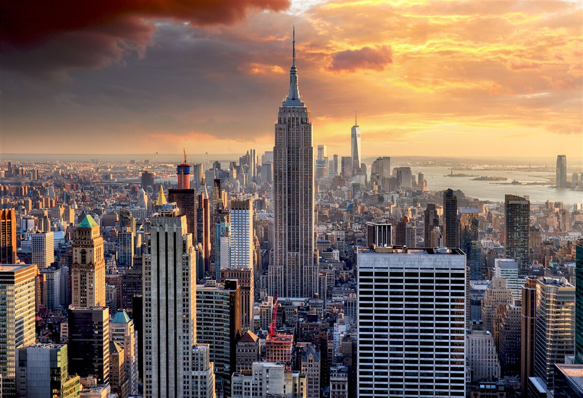 Fototapet vederi uimitoare ale principalilor zgârie-nori din new york