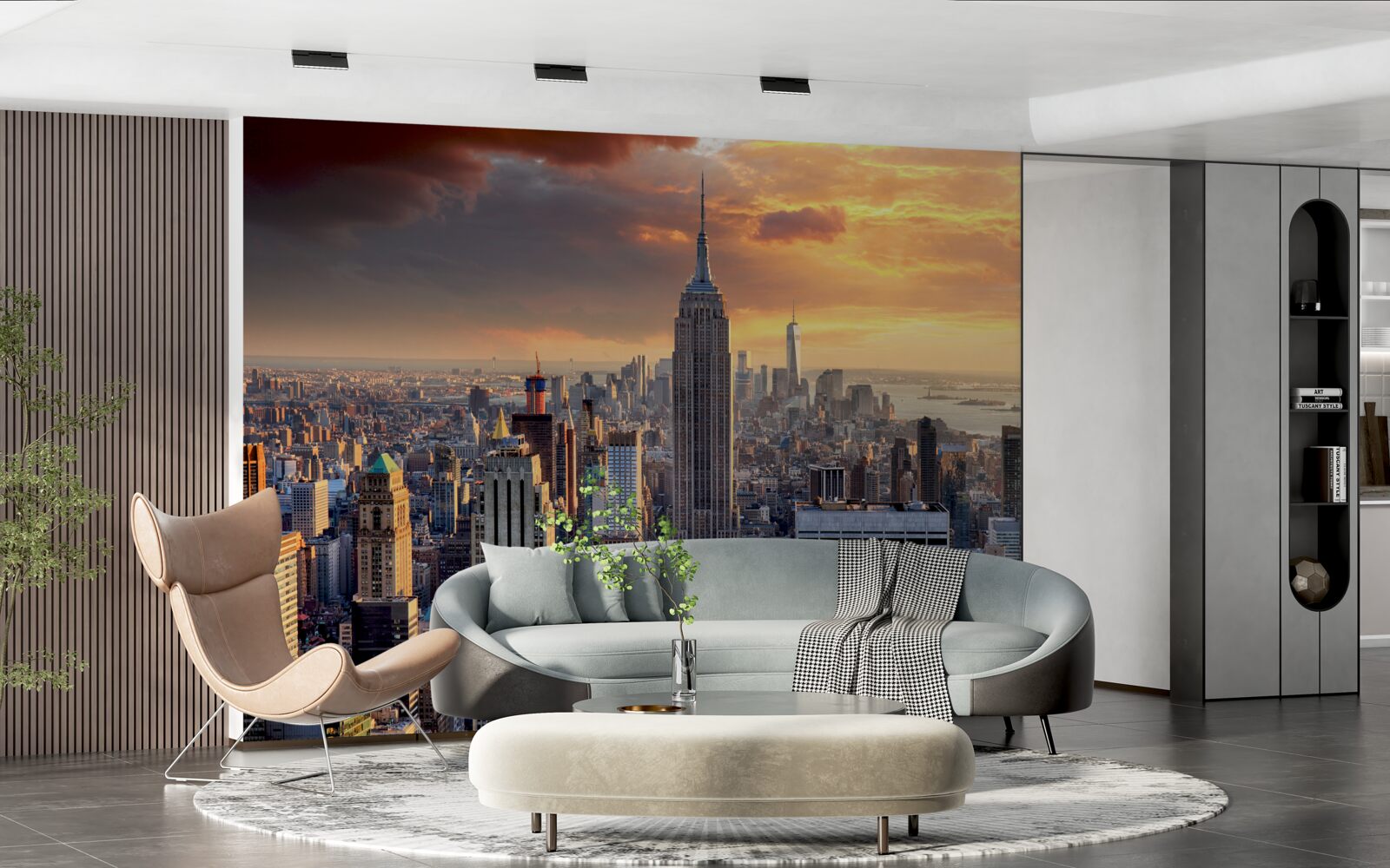 Fototapet vederi uimitoare ale principalilor zgârie-nori din new york