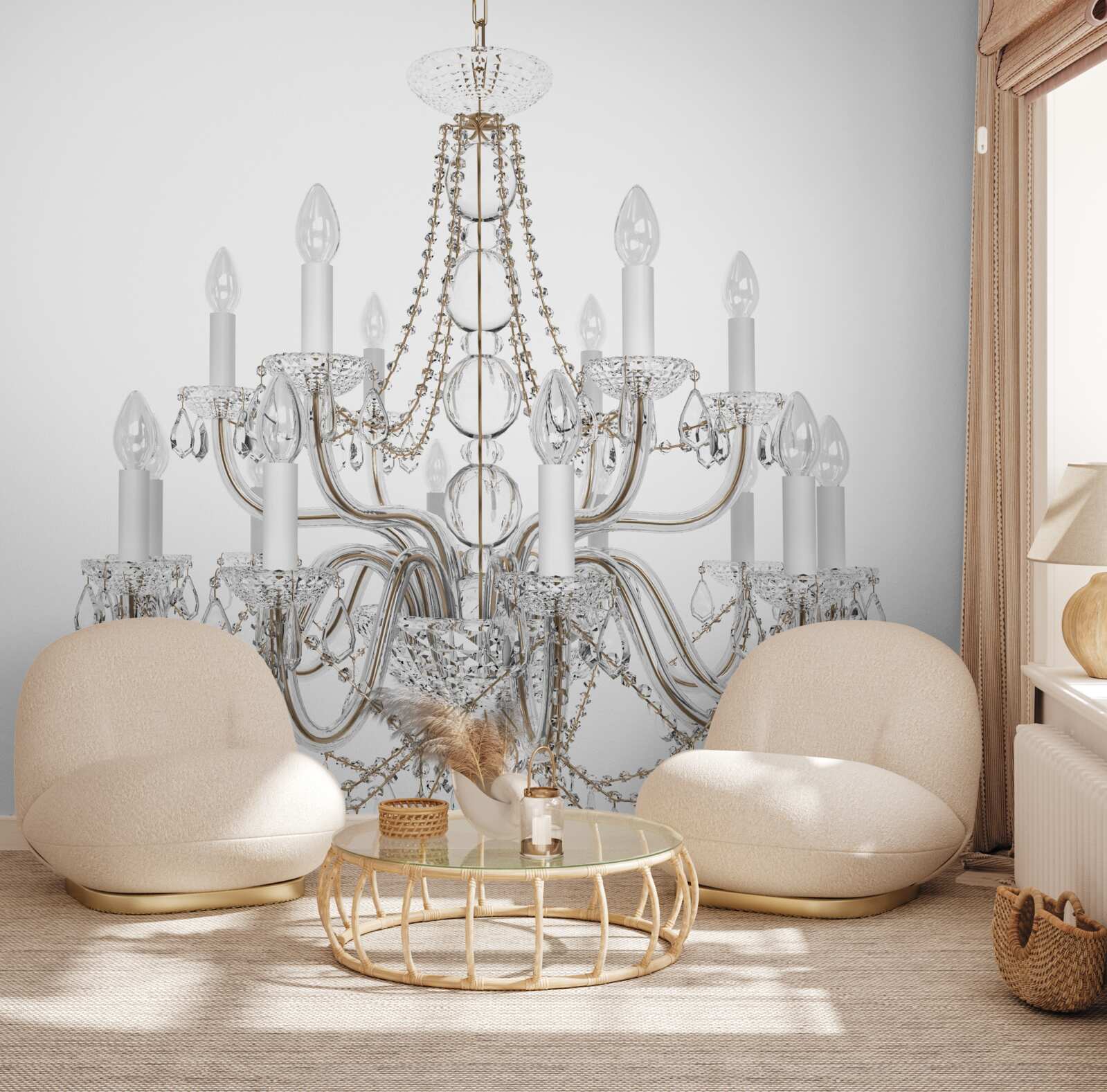 Fototapet candelabru elegant în stil vintage cu candelabre