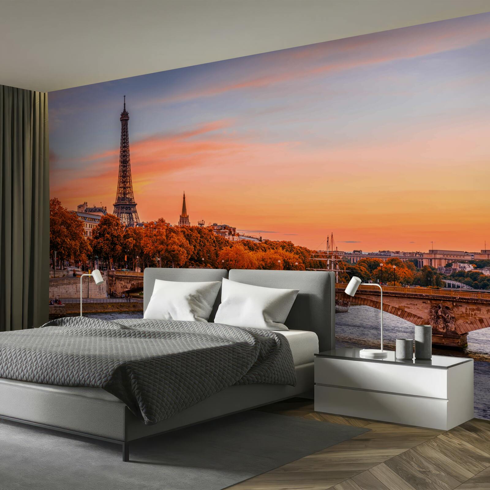 Fototapet toamna a sosit în vechiul paris