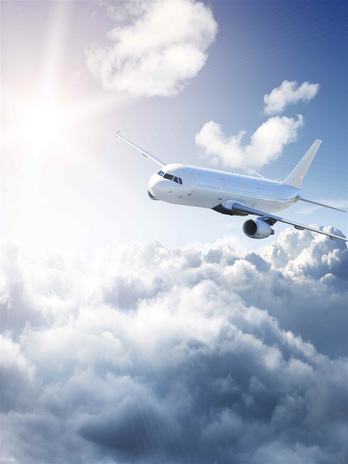 Fototapet avionul de pasageri ia zborul