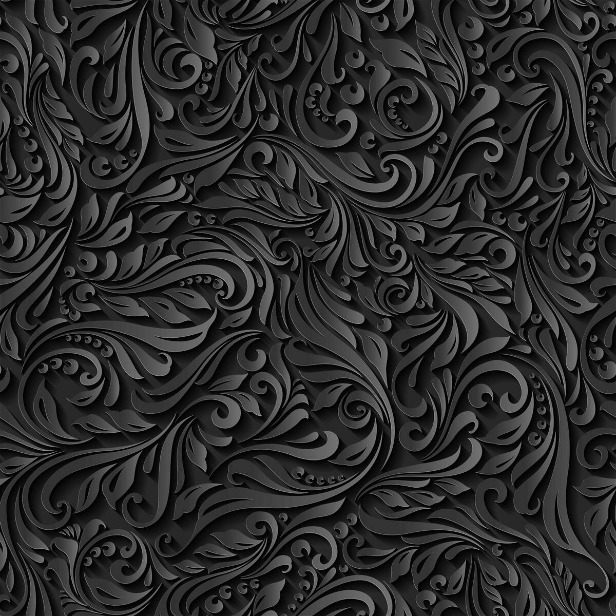 Fototapet linii negre traforate sub formă de modele florale
