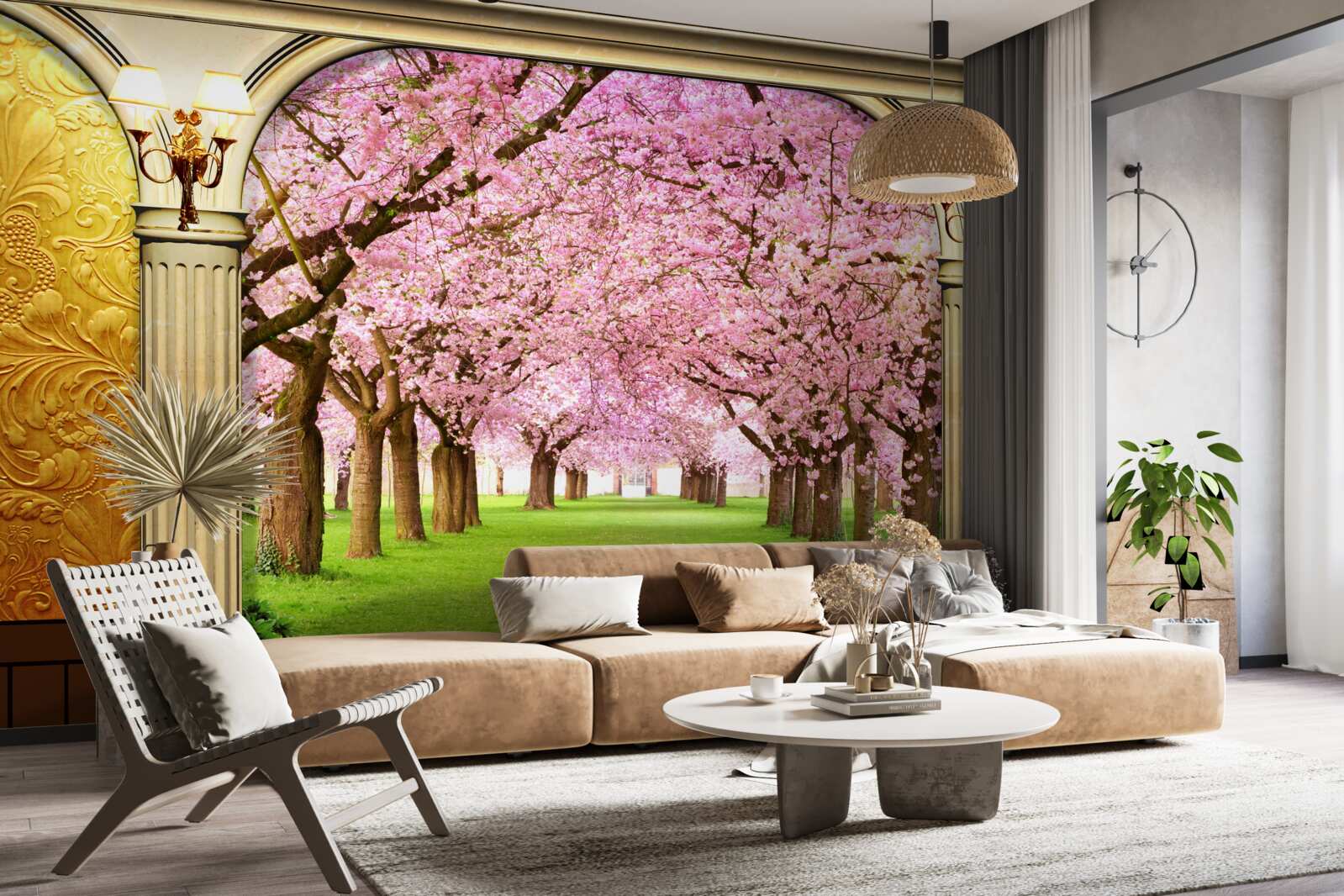 Fototapet boltă care duce la bulevardul sakura