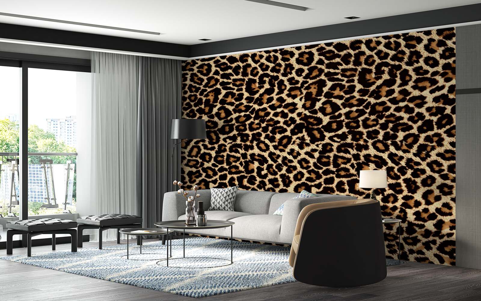 Fototapet model leopard neobișnuit