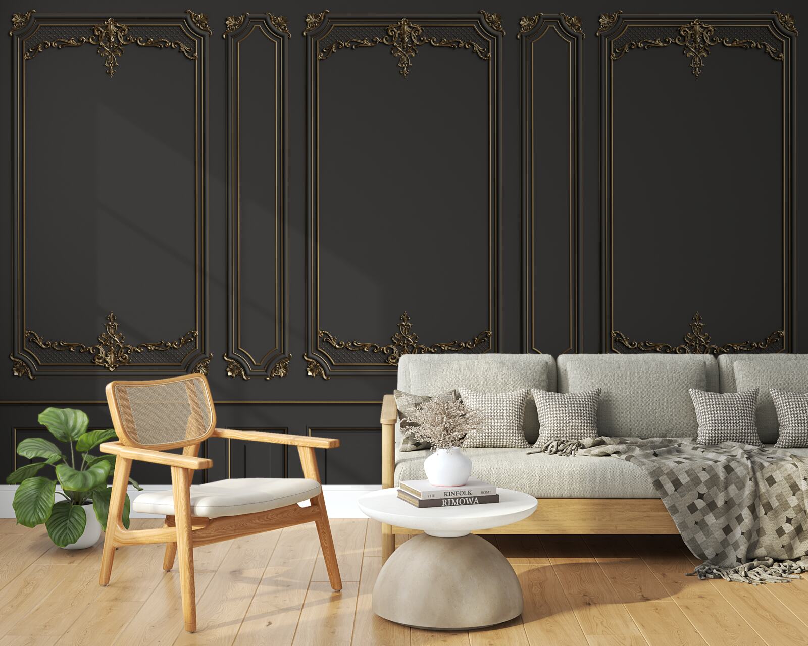 Fototapet perete interior tradițional