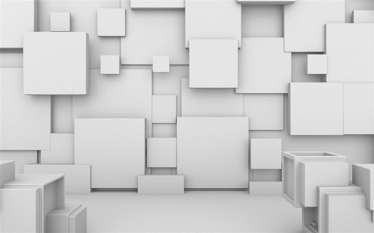 Fototapet figuri abstracte în alb, formă pătrată