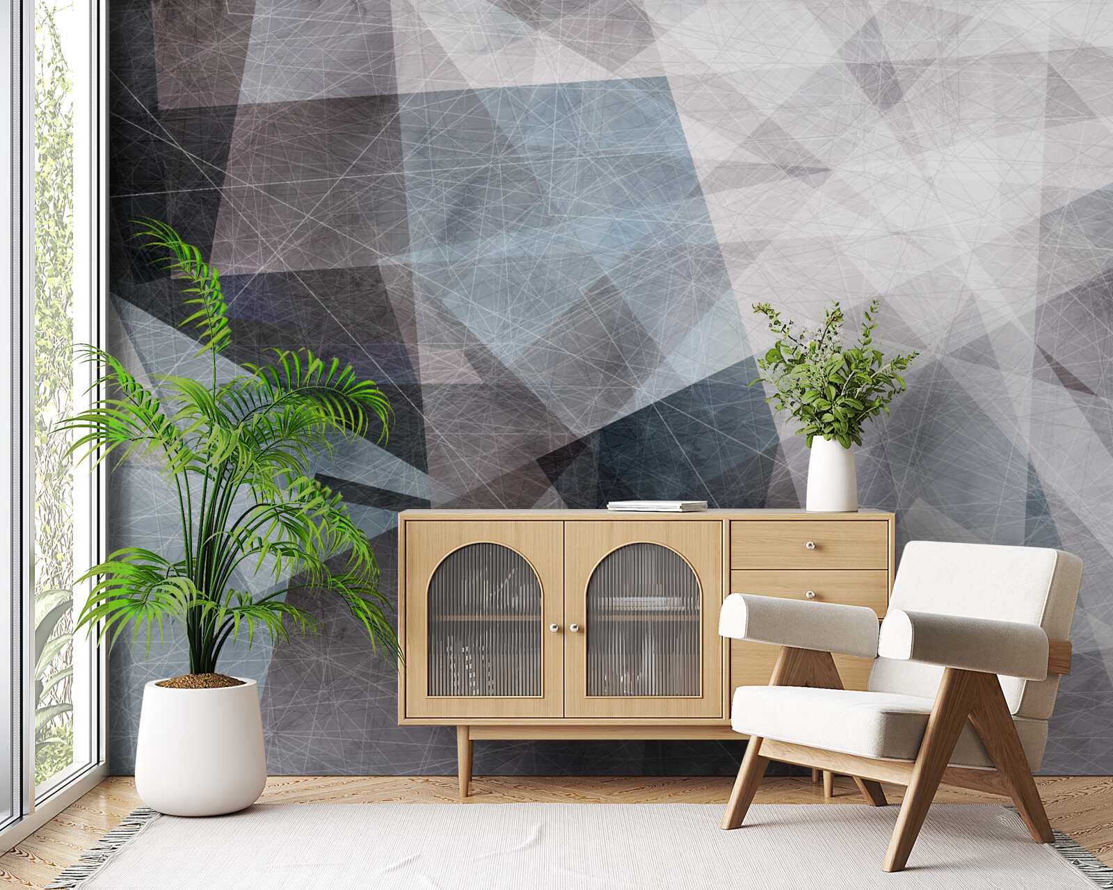 Fototapet fundal abstract stil cu elemente geometrice