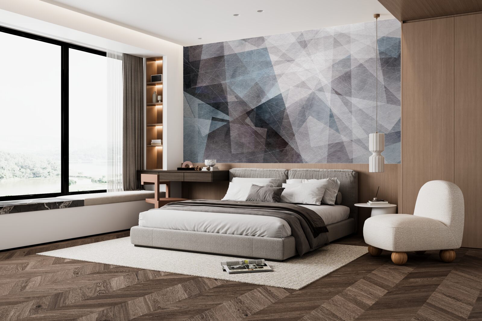 Fototapet fundal abstract stil cu elemente geometrice