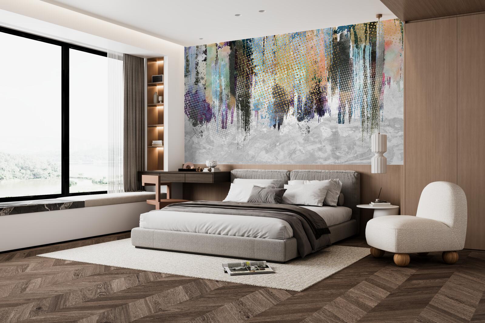 Fototapet design interior decorativ într-un stil pitoresc