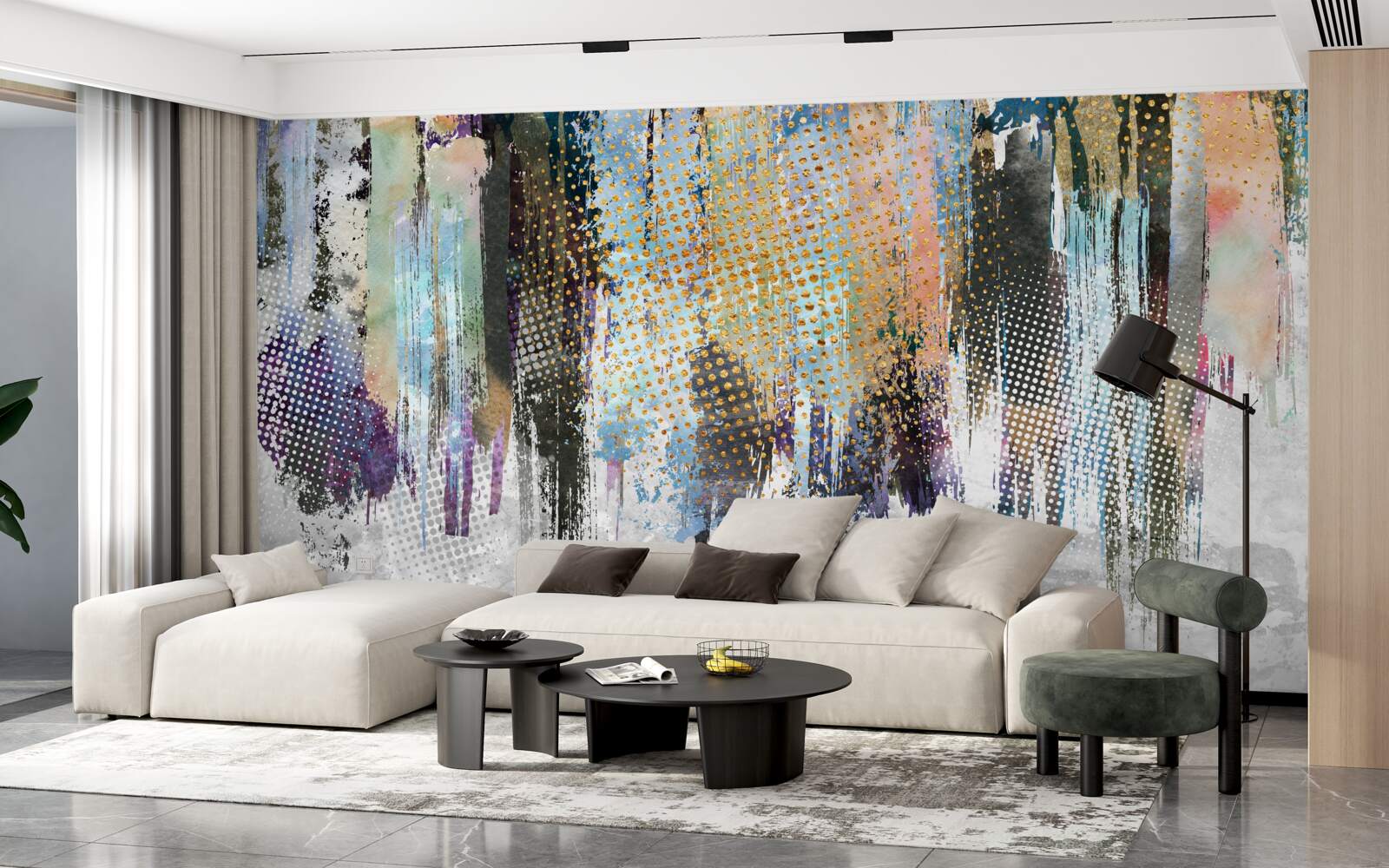 Fototapet design interior decorativ într-un stil pitoresc