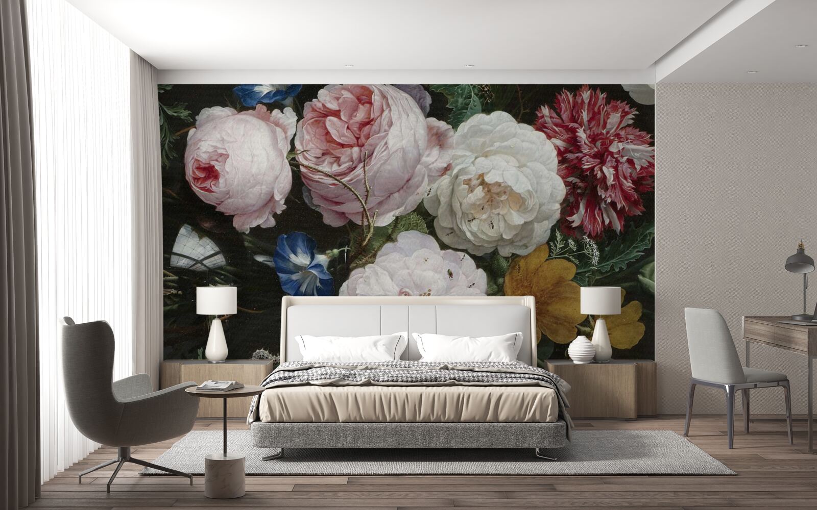 Fototapet flori mari pastelate