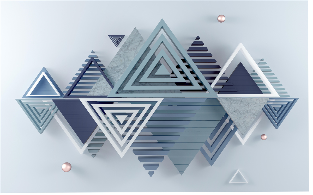 Fototapet forme triunghiulare tridimensionale moderne
