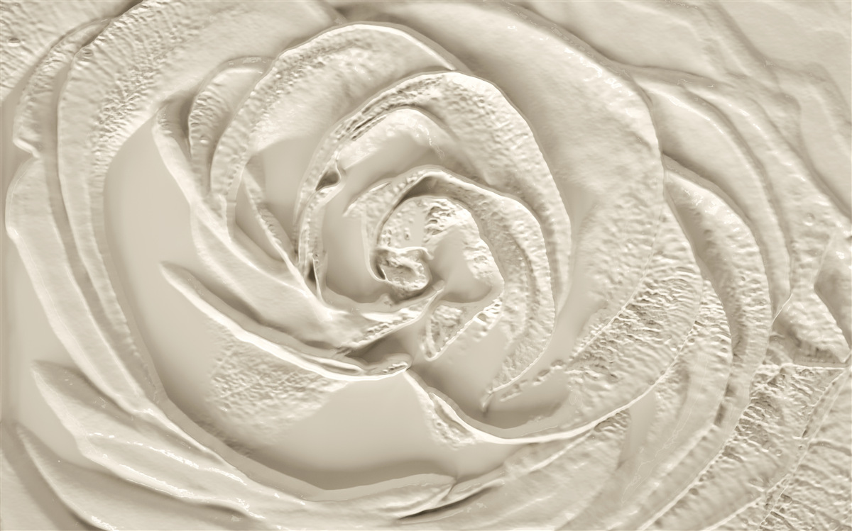 Fototapet Relief din ipsos cu imaginea unui trandafir
