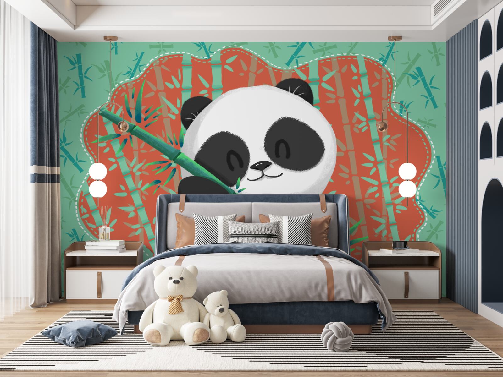 Fototapet bambus în brațele unui panda