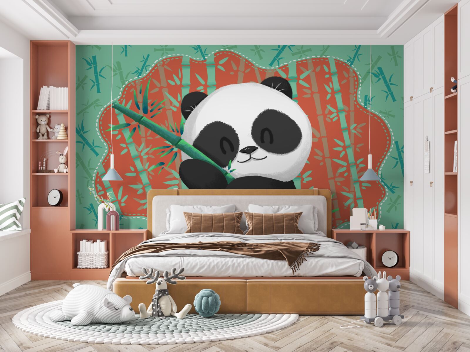 Fototapet bambus în brațele unui panda