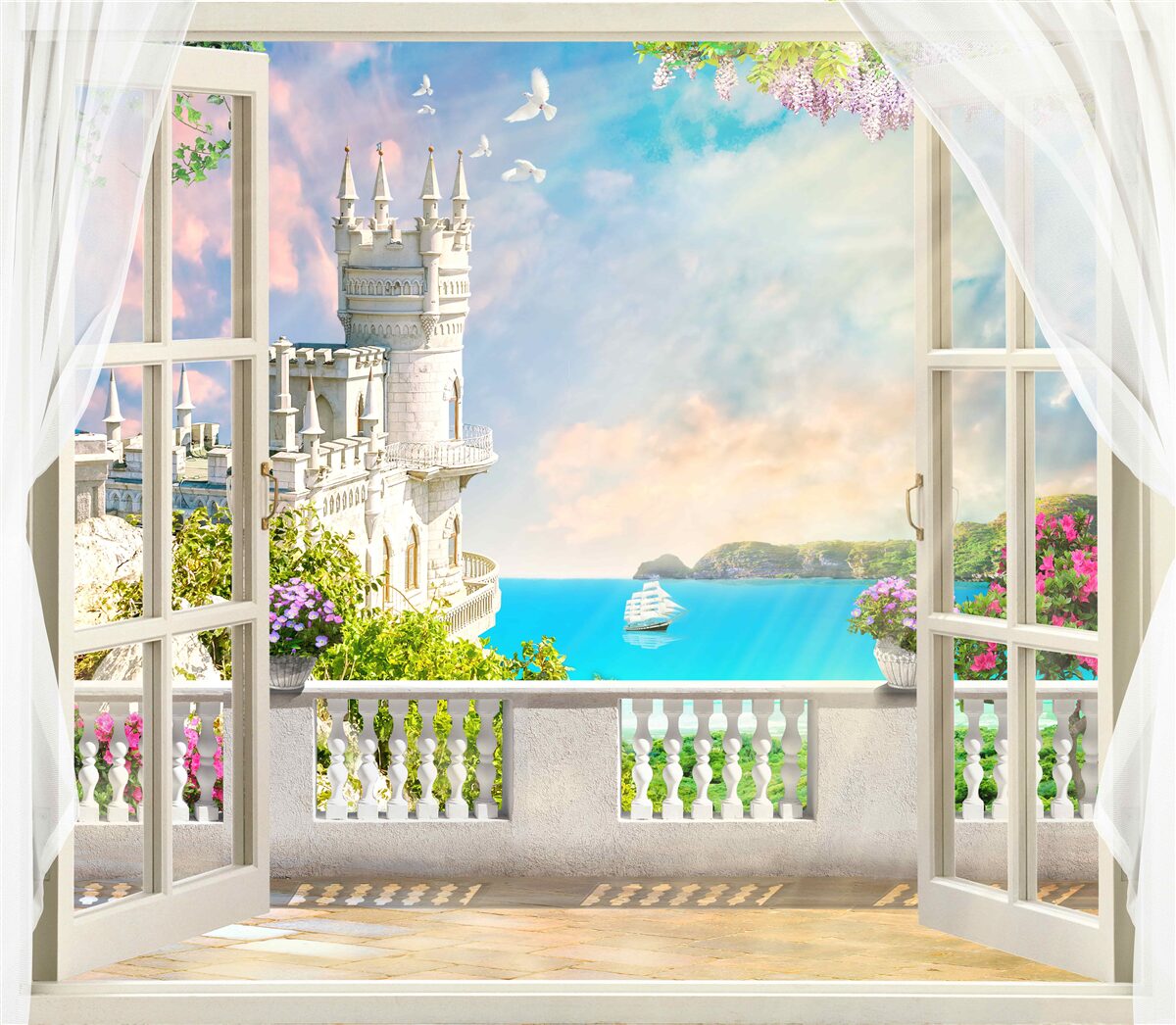 Fototapet peisaj cu vedere la cuibul de rândunică din yalta