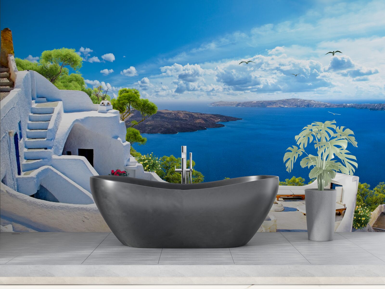 Fototapet insula santorini din grecia