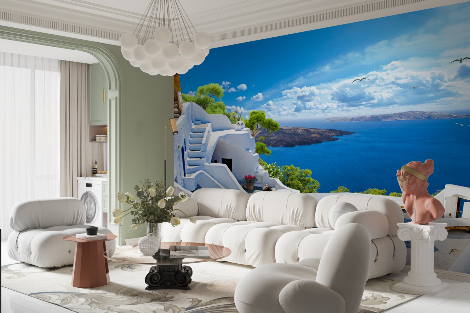 Fototapet insula santorini din grecia