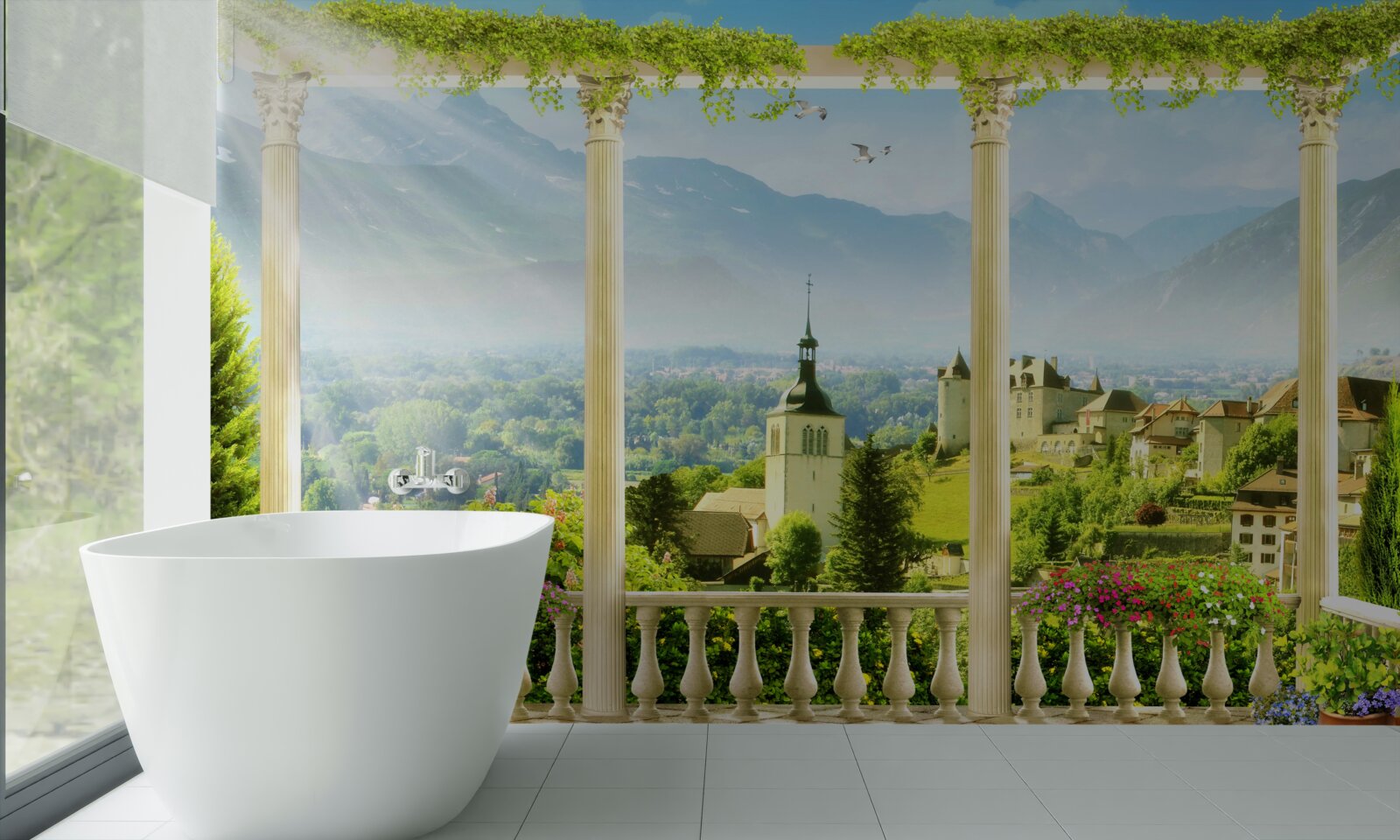 Fototapet vedere la italia de la balcon