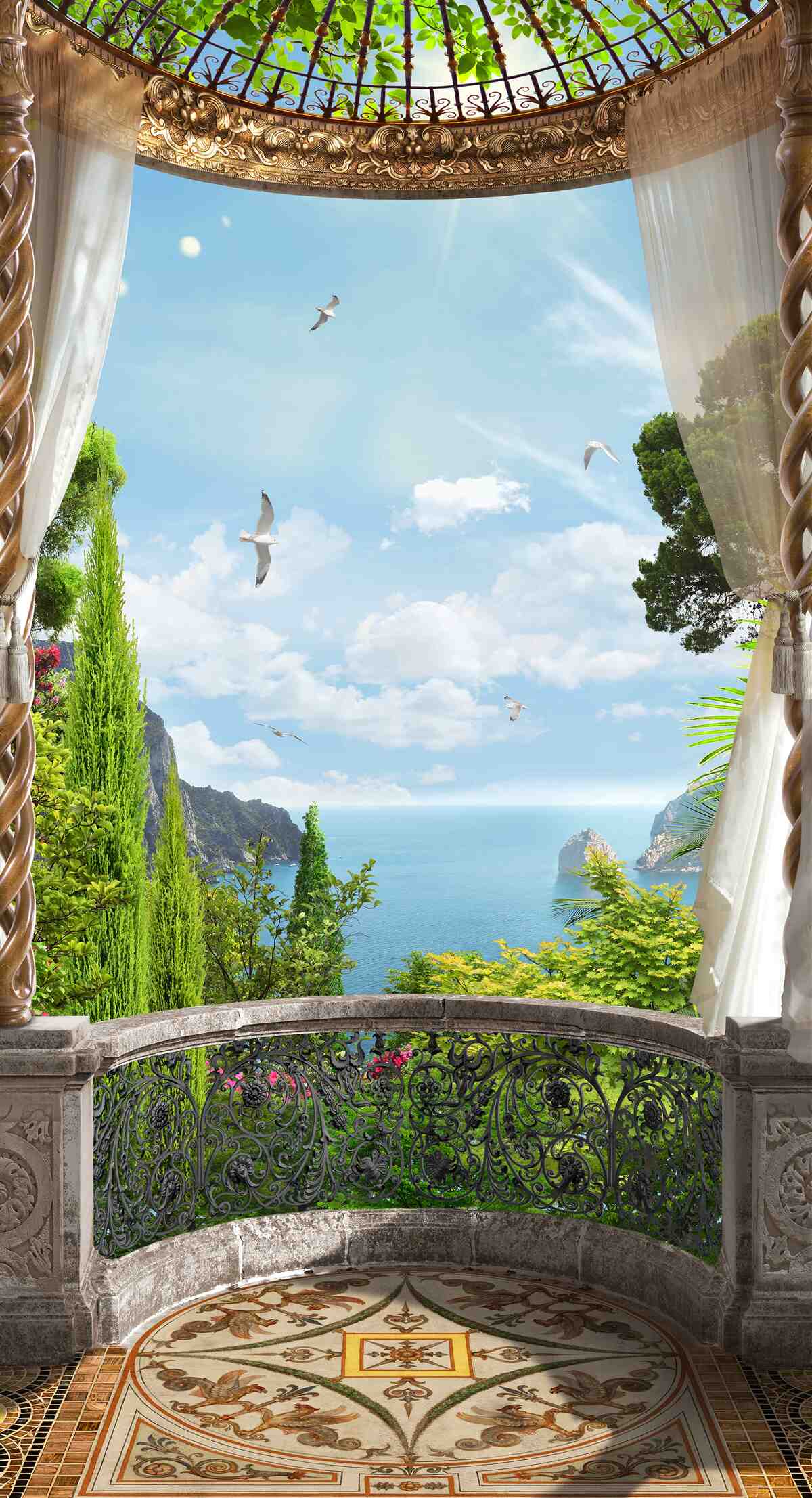 Fototapet priveliștea magnifică care poate fi admirată din balcon