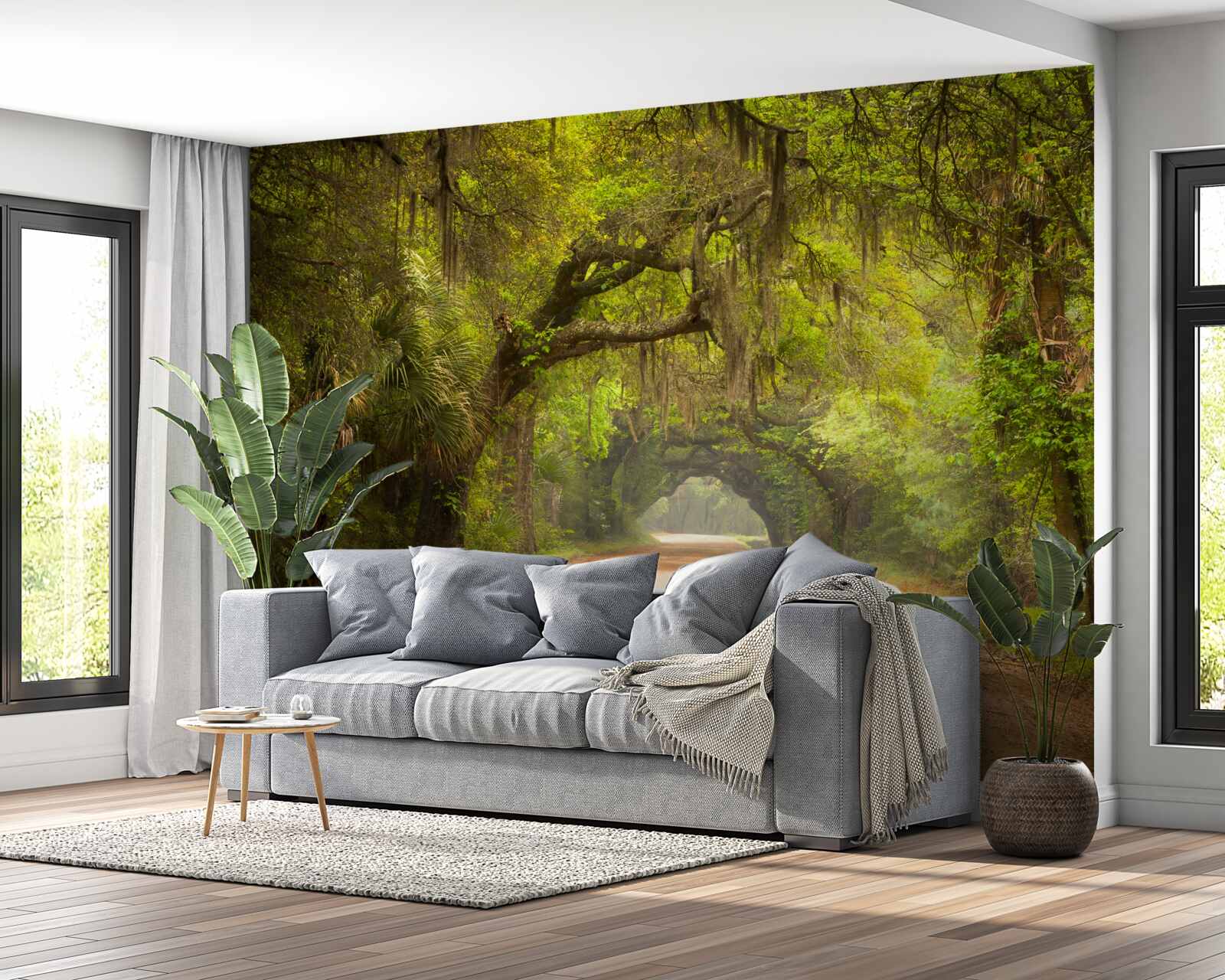Fototapet traseu prin zone verzi dense