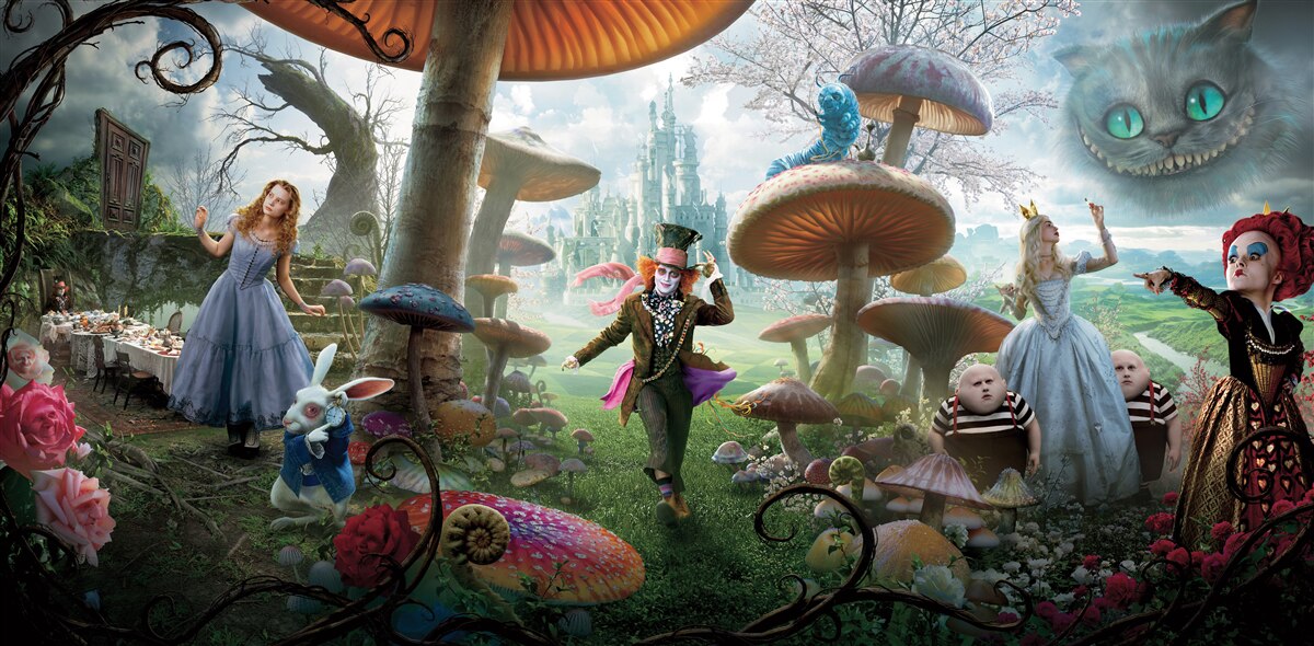 Fototapet personaje din "alice în țara minunilor"
