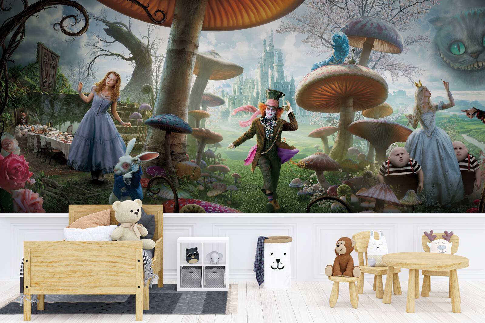 Fototapet personaje din "alice în țara minunilor"