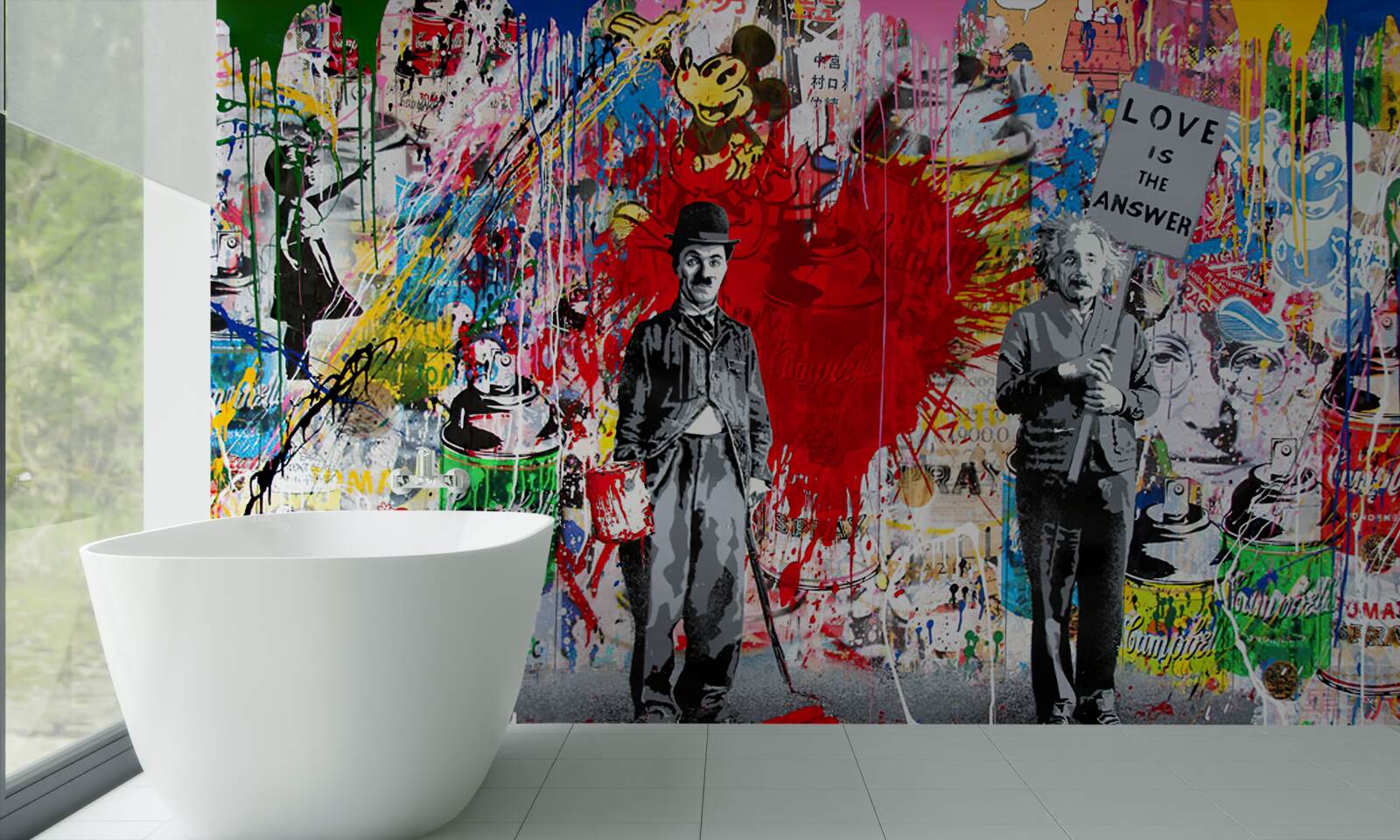 Fototapet charlie chaplin și einstein