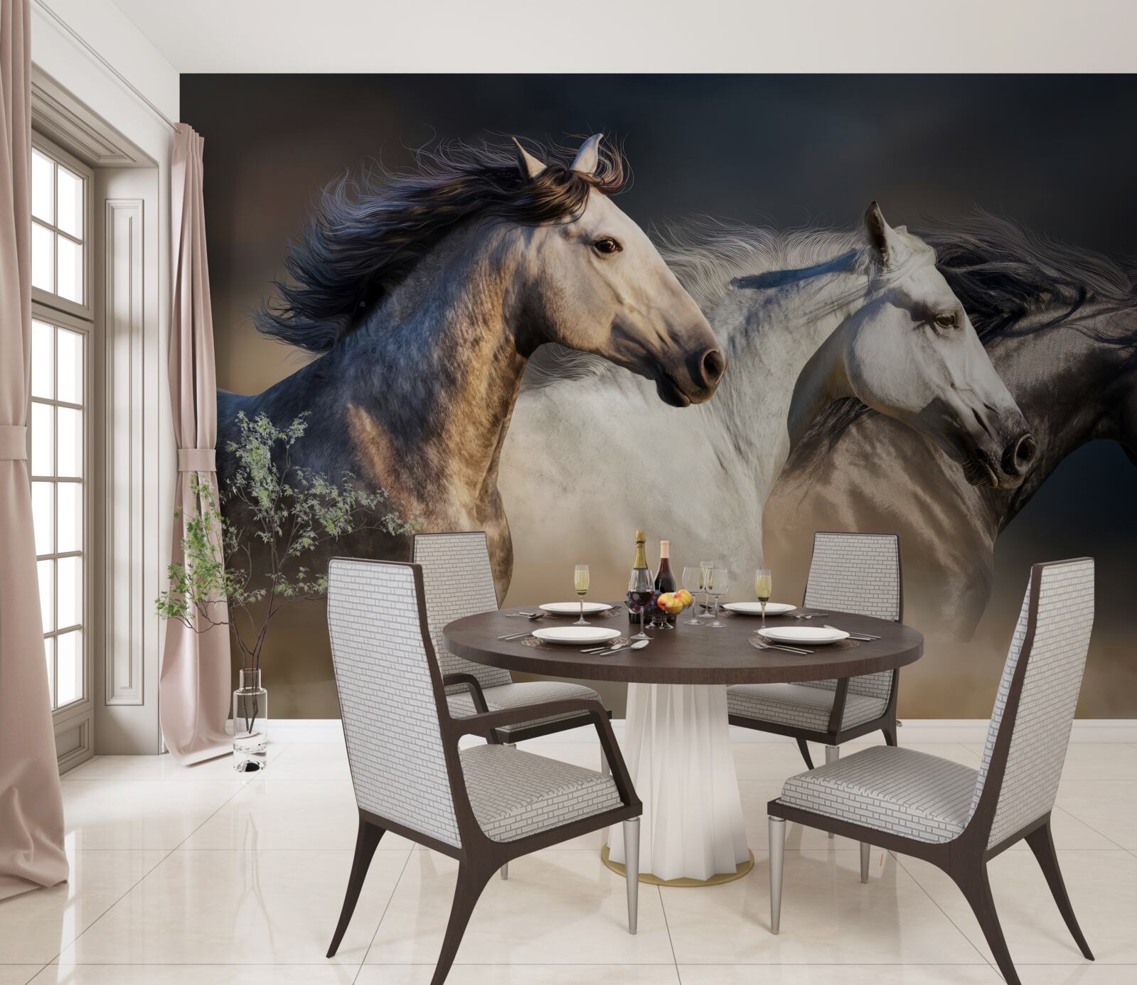 Fototapet trei cai în galop