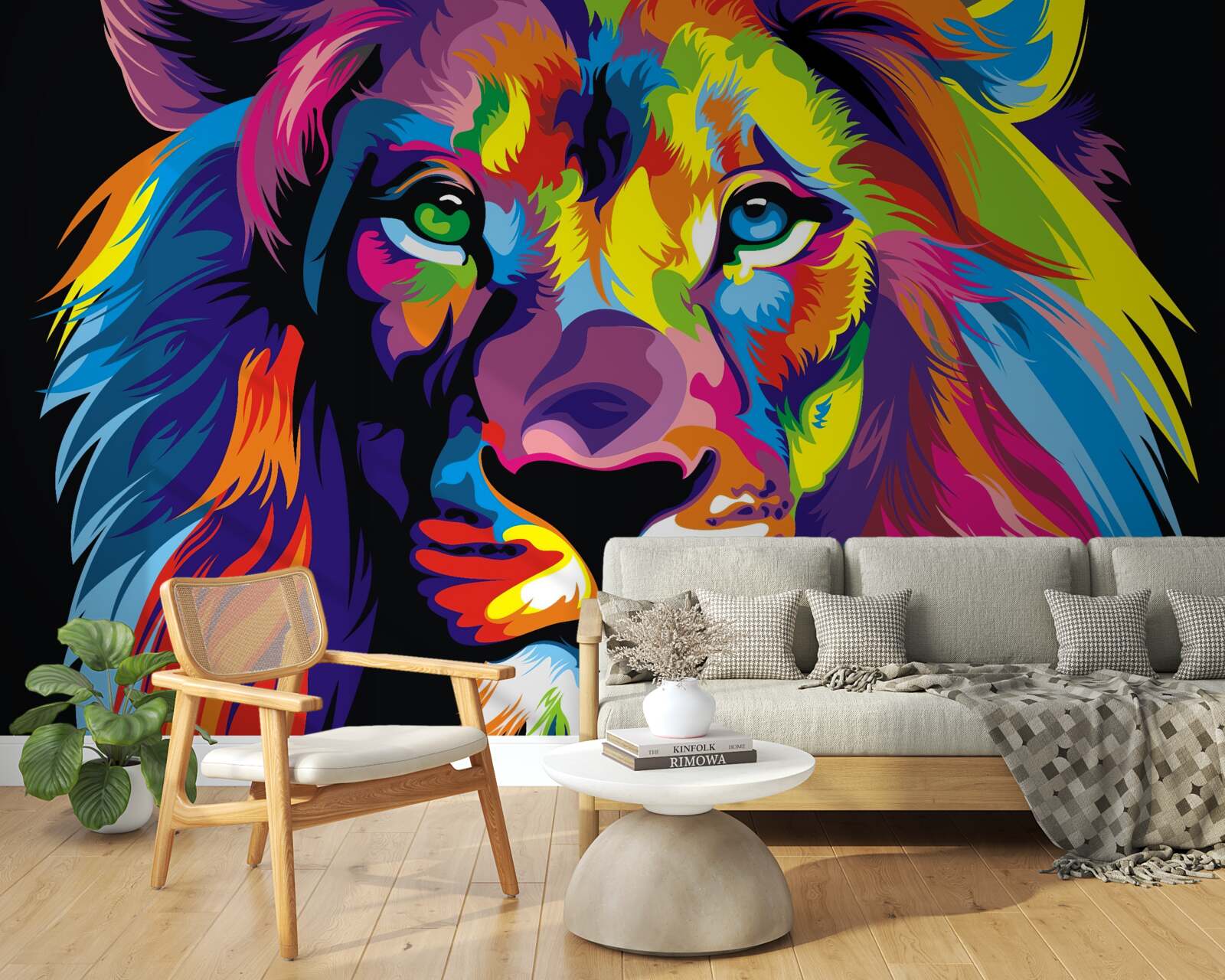 Fototapet imagine pop-art a unui leu