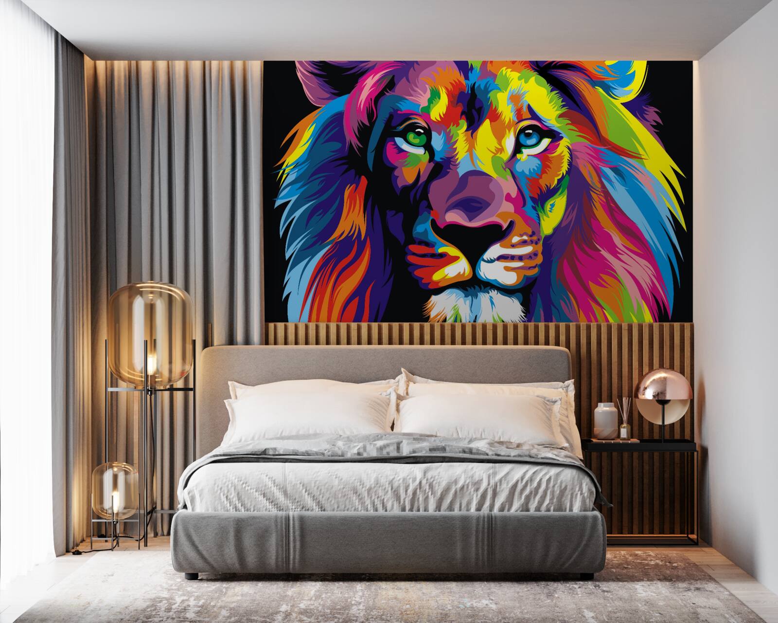 Fototapet imagine pop-art a unui leu