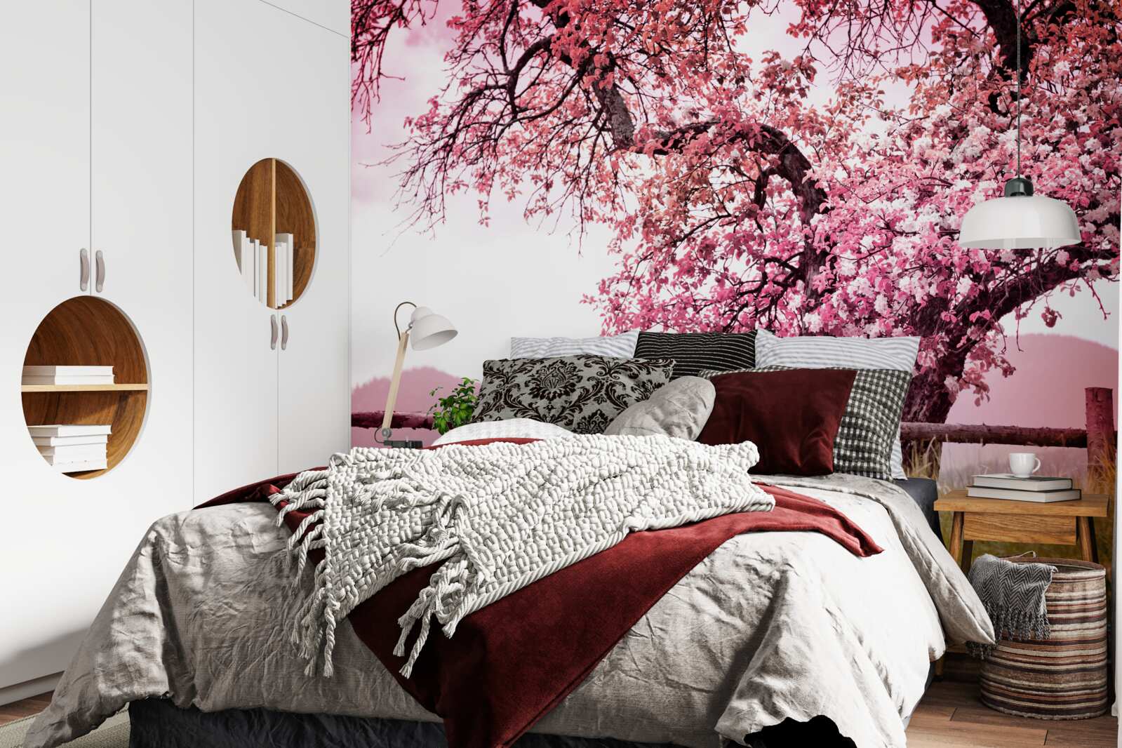 Fototapet copac sakura înflorit