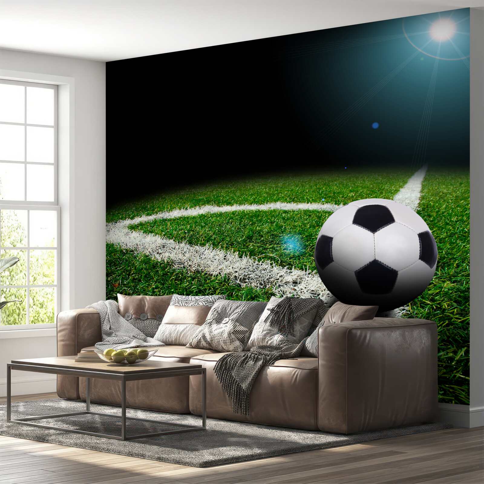Fototapet fotbal pe gazon