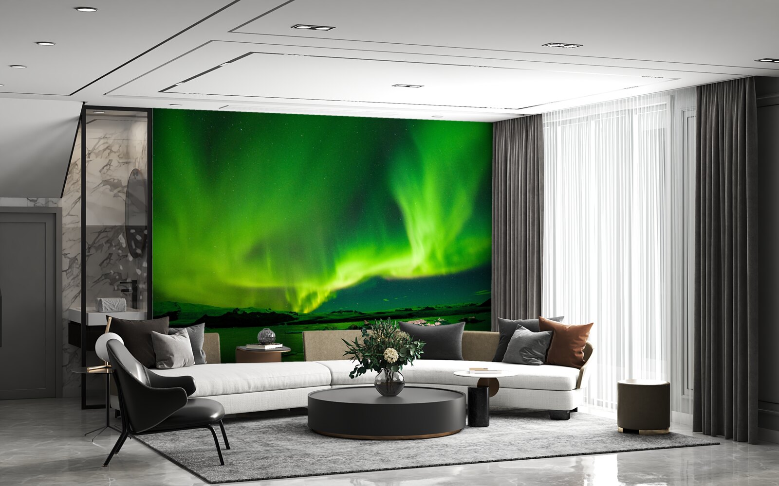 Fototapet aurora boreală captivantă și magnifică