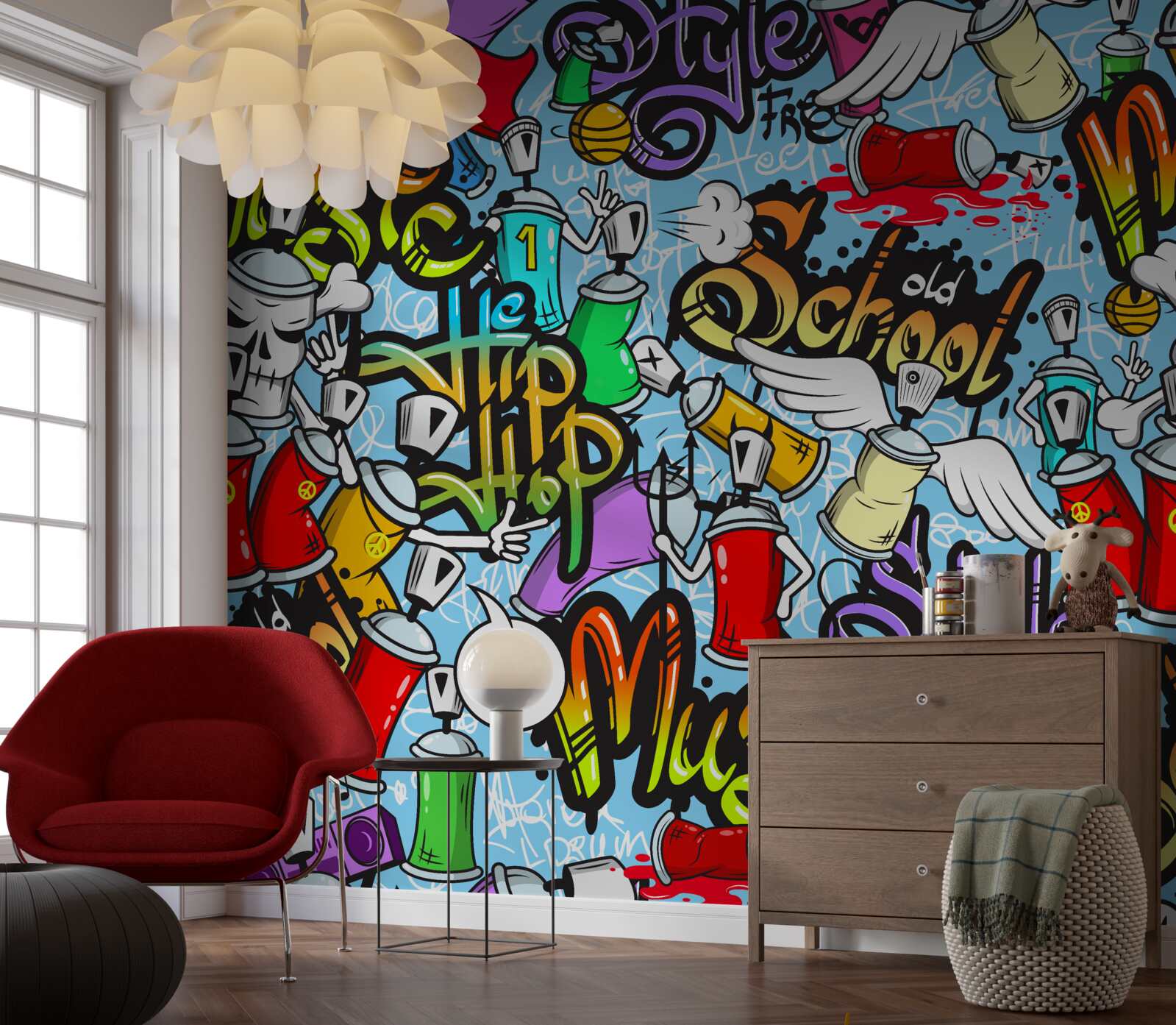 Fototapet graffiti în culori diferite