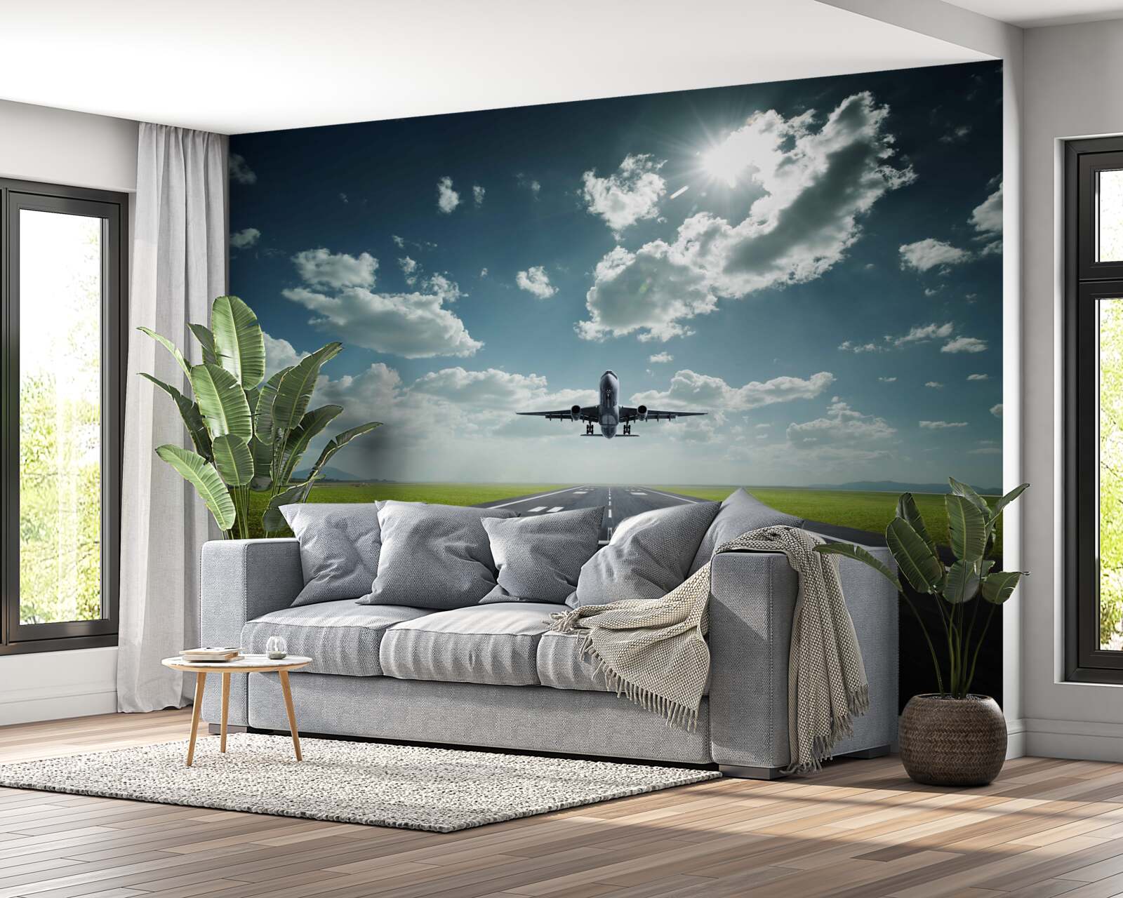 Fototapet aeronava decolează de pe pistă