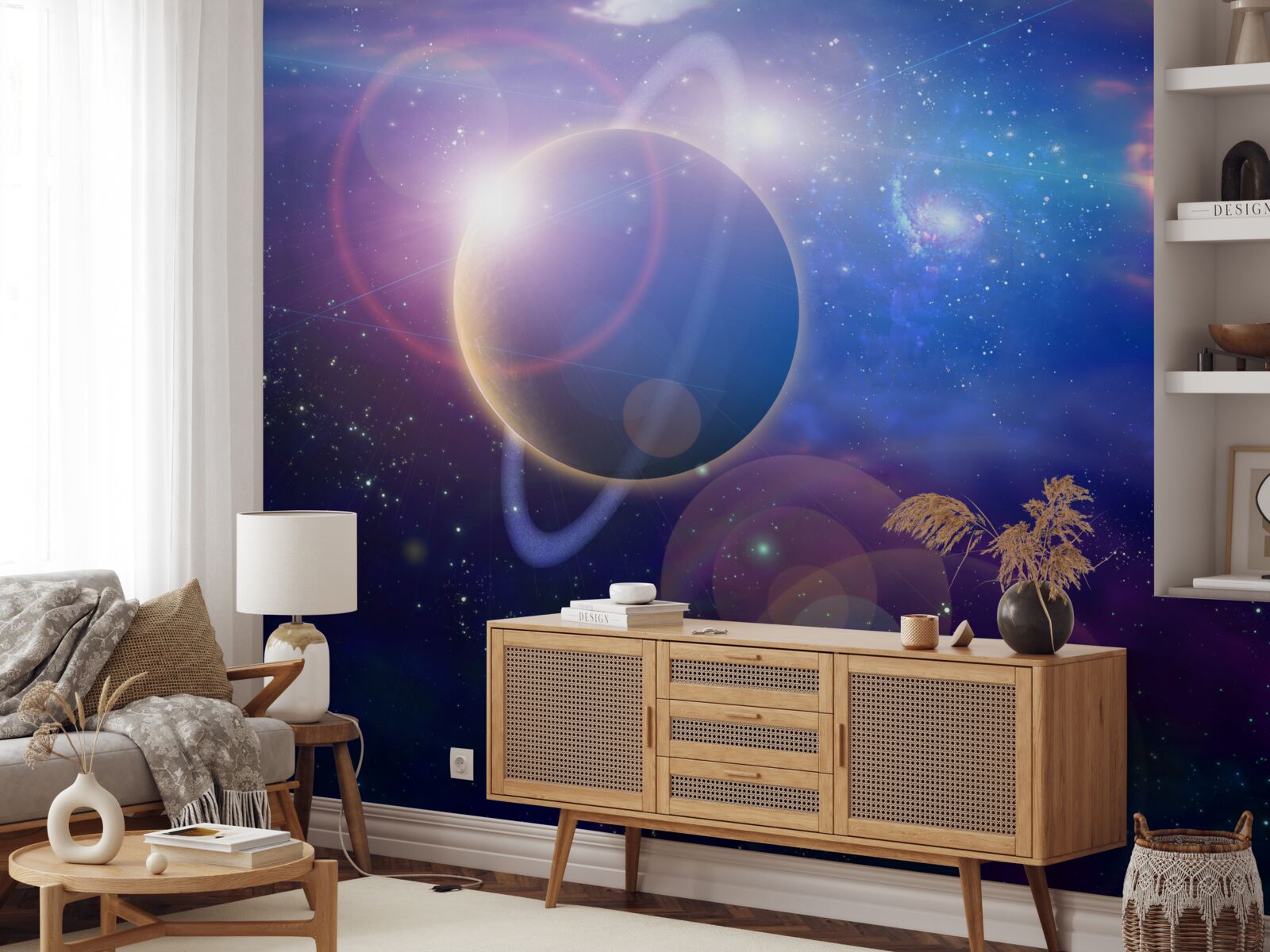 Fototapet reflexii ale luminii solare în univers