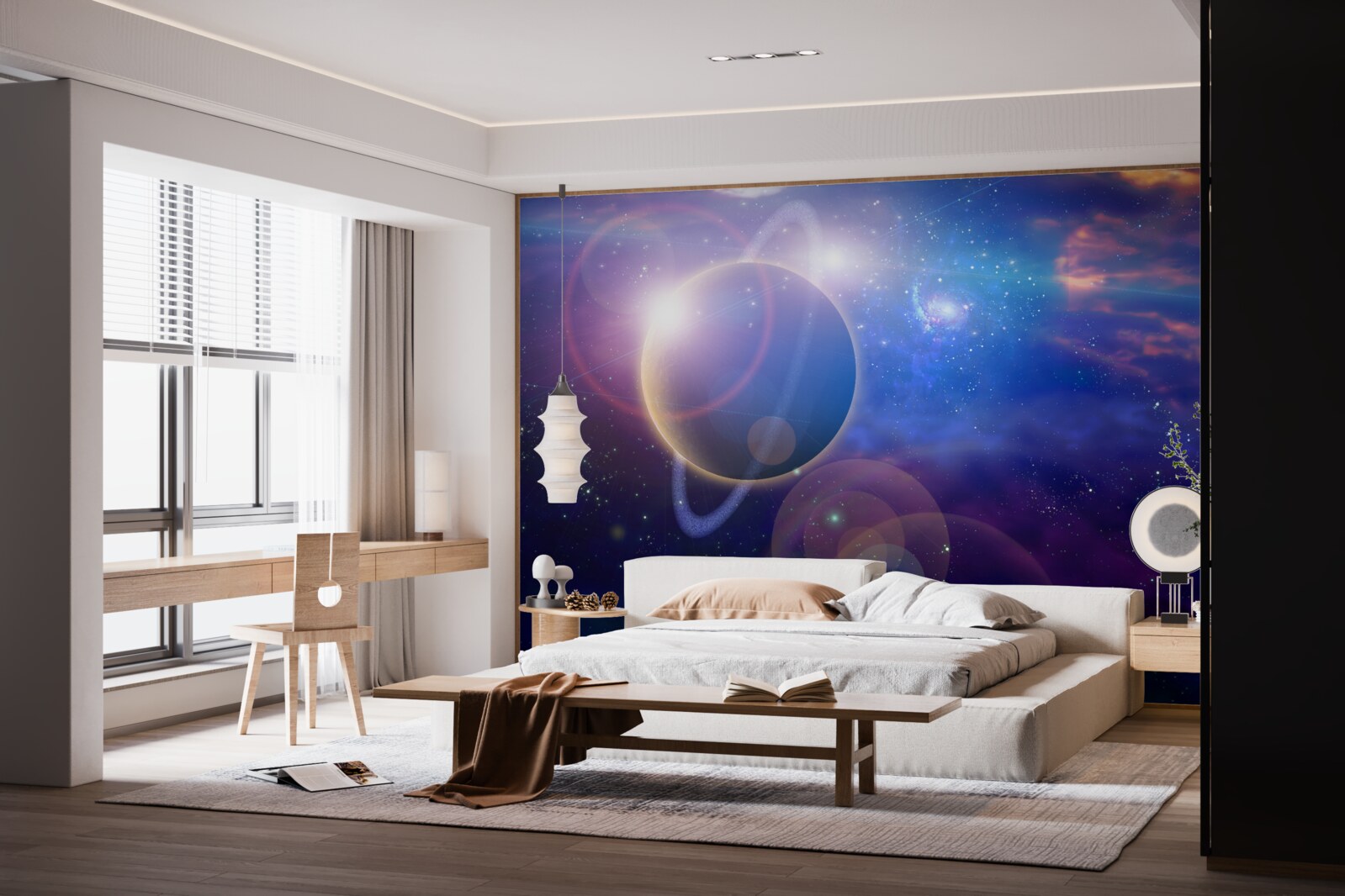 Fototapet reflexii ale luminii solare în univers